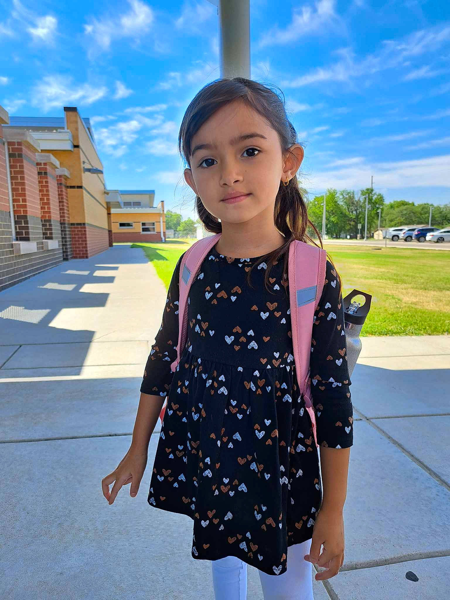 Jessica is registered to the contest to win money with this photo: asphalt, blue, cloud, cool, day_dress, denim, electric_blue, fashion_design, formal_wear, fun, grass, joy, leisure, magenta, one_piece_garment, pattern, person, shoulder, sky, sleeve