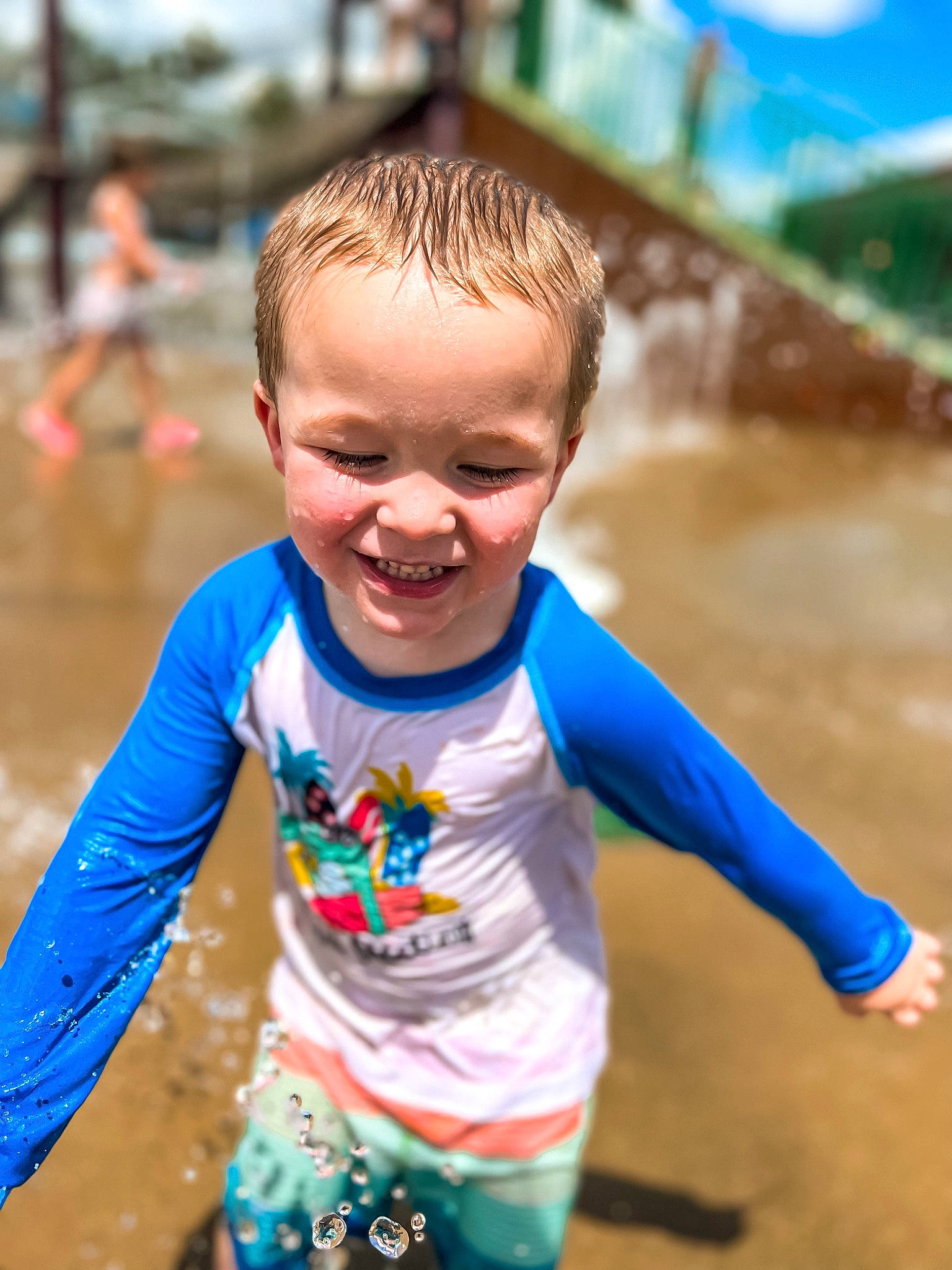 Gavin joined the competition — help win amazing prizes! beach, blond, child, electric_blue, eye, face, fun, happy, joy, leisure, people_in_nature, people_on_beach, person, recreation, sand, skin, sleeve, smile, summer, t_shirt