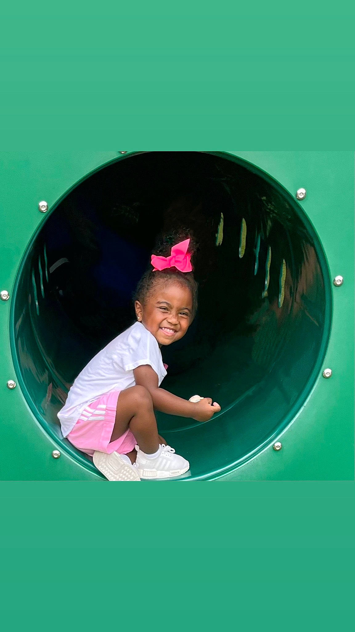 Chloe joined the competition — help win amazing prizes! baby_toddler_clothing, child, circle, electric_blue, fixture, flash_photography, fun, happy, hat, joy, leisure, magenta, person, pink, play, recreation, shirt, sleeve, smile, t_shirt