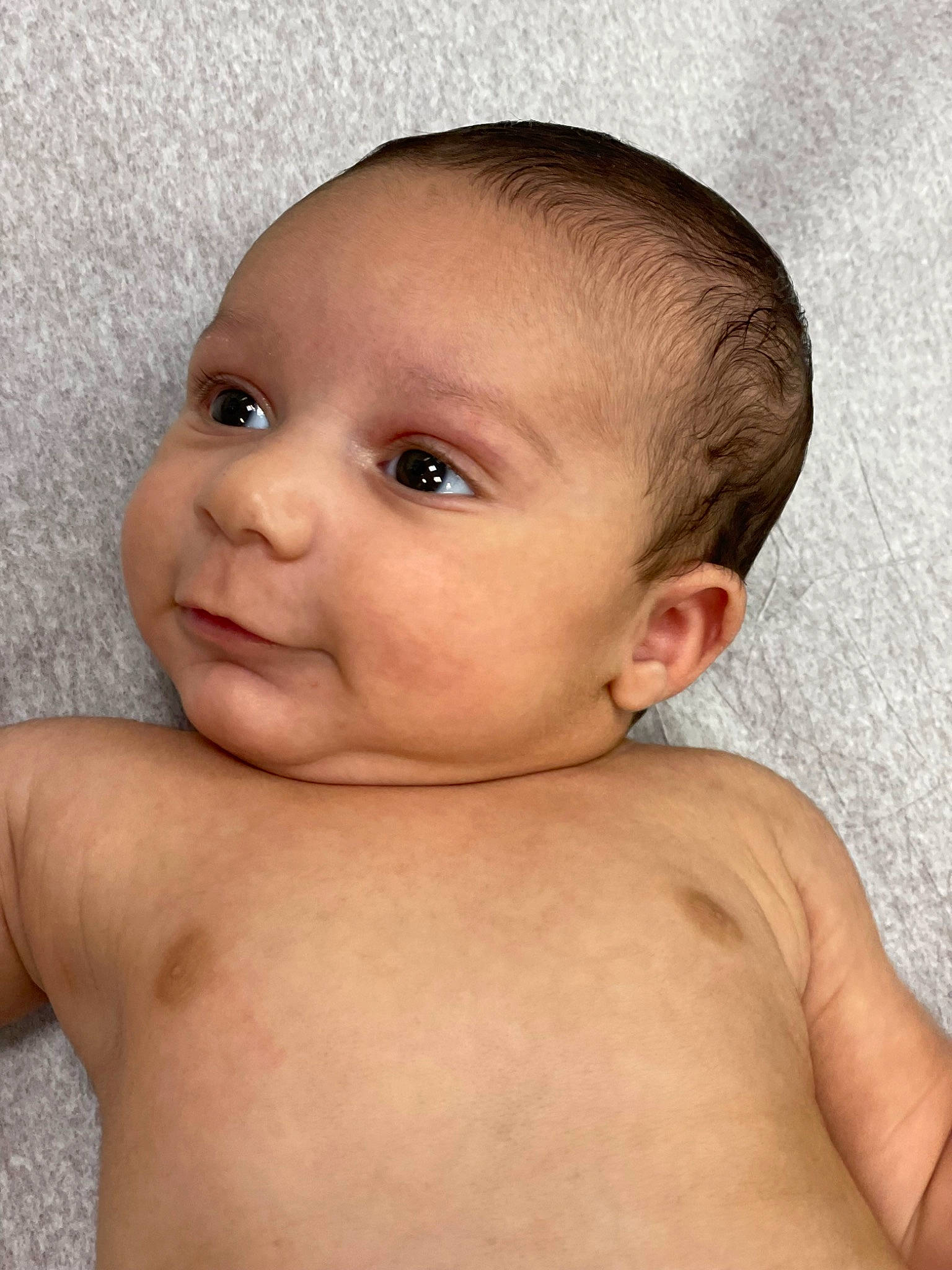 Adrik is registered to the contest to win money with this photo: baby, cheek, chest, child, chin, ear, eye, eyebrow, eyelash, forehead, hairstyle, iris, lip, mouth, neck, nose, person, shoulder, skin, toddler