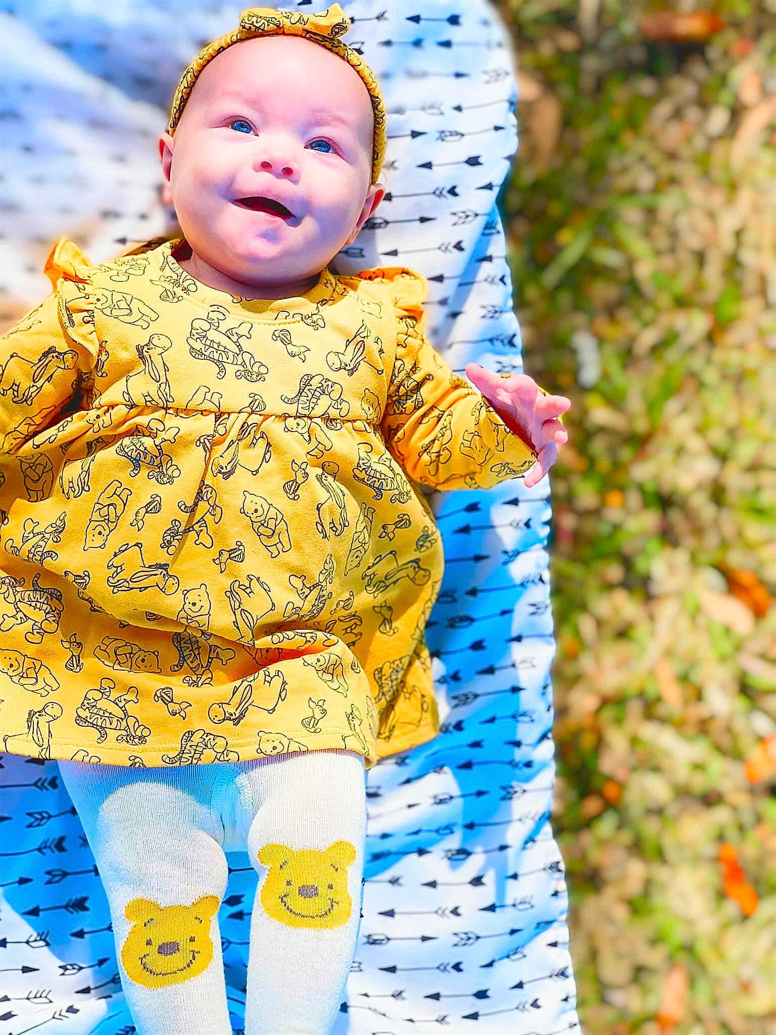 Arizona joined the competition — help win amazing prizes! baby, baby_toddler_clothing, blue, child, dress, electric_blue, face, fun, grass, happy, leisure, magenta, outerwear, pattern, people_in_nature, person, recreation, sleeve, smile, textile