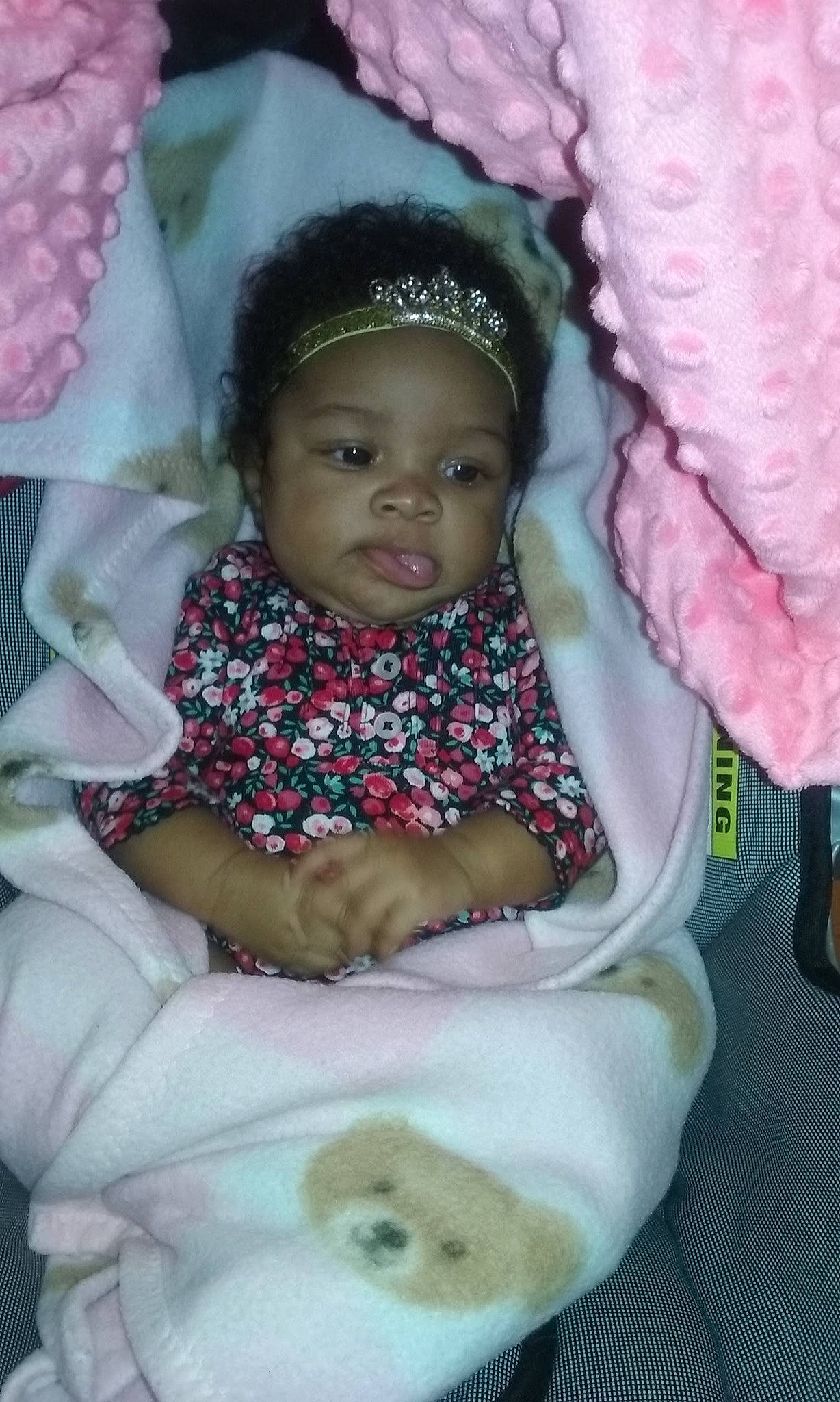 Irielle is registered to the contest to win money with this photo: baby, baby_toddler_clothing, cheek, child, comfort, eye, happy, headwear, iris, magenta, organ, outerwear, person, photograph, pink, product, purple, skin, sleeve, textile