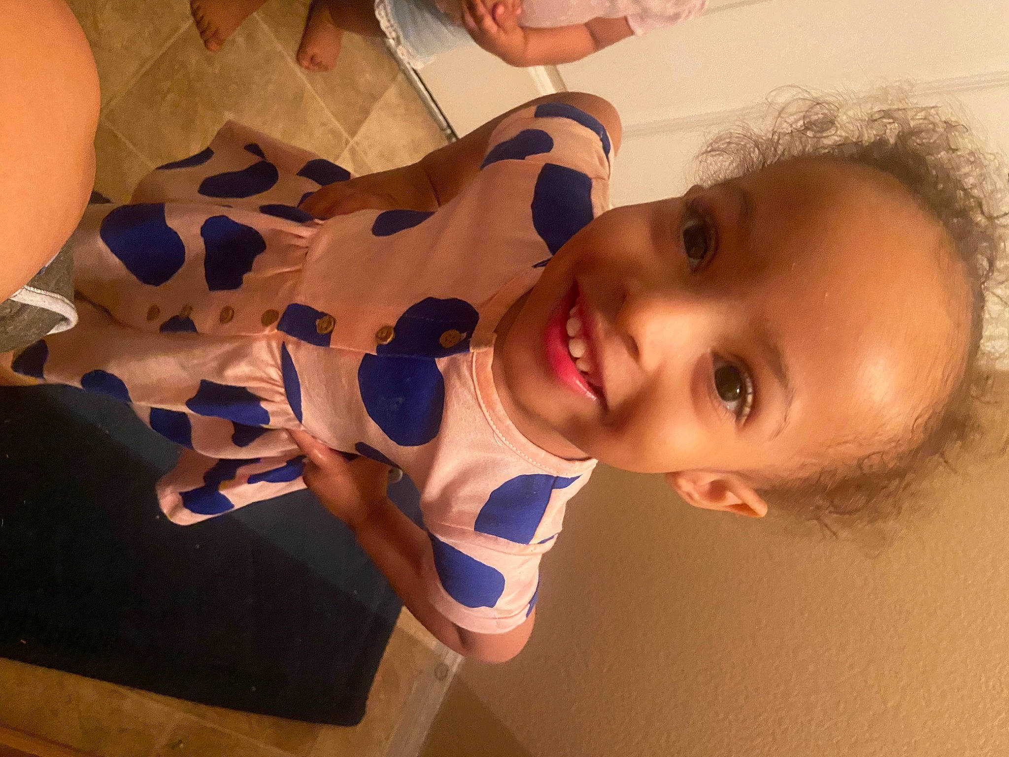 Avyana is registered to the contest to win money with this photo: cheek, cool, eyebrow, facial_expression, floor, forehead, fun, hairstyle, happy, iris, joy, lip, mammal, mouth, neck, nose, person, skin, smile, toddler