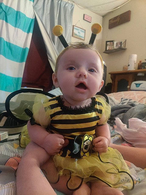 Hannah is registered to the contest to win money with this photo: baby, baby_products, baby_safety, baby_toddler_clothing, chair, cheek, child, comfort, finger, flag, flag_of_the_united_states, fun, happy, lap, mouth, person, picture_frame, sitting, skin, thigh