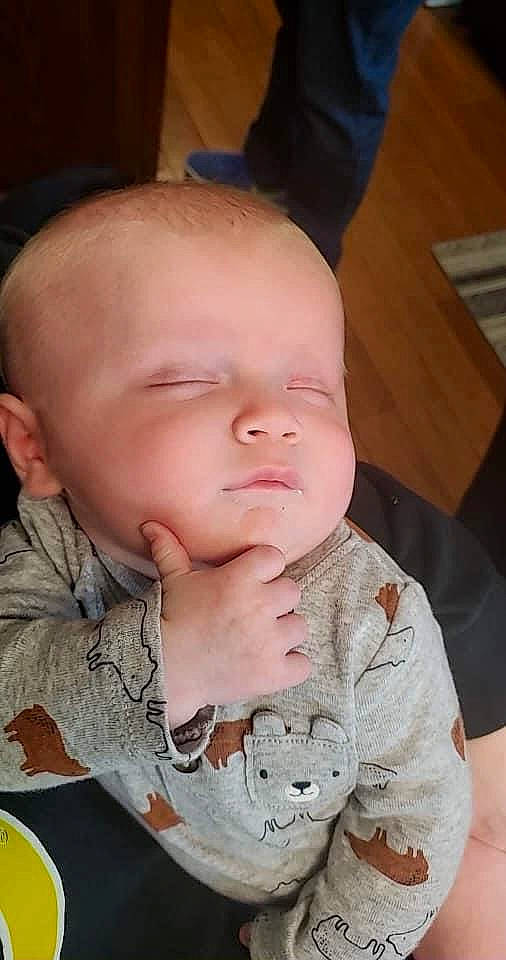 Brayden is registered to the contest to win money with this photo: baby, baby_toddler_clothing, cheek, chin, collar, comfort, ear, eyebrow, finger, forehead, gesture, iris, lip, mouth, neck, nose, person, skin, sleeve, thumb