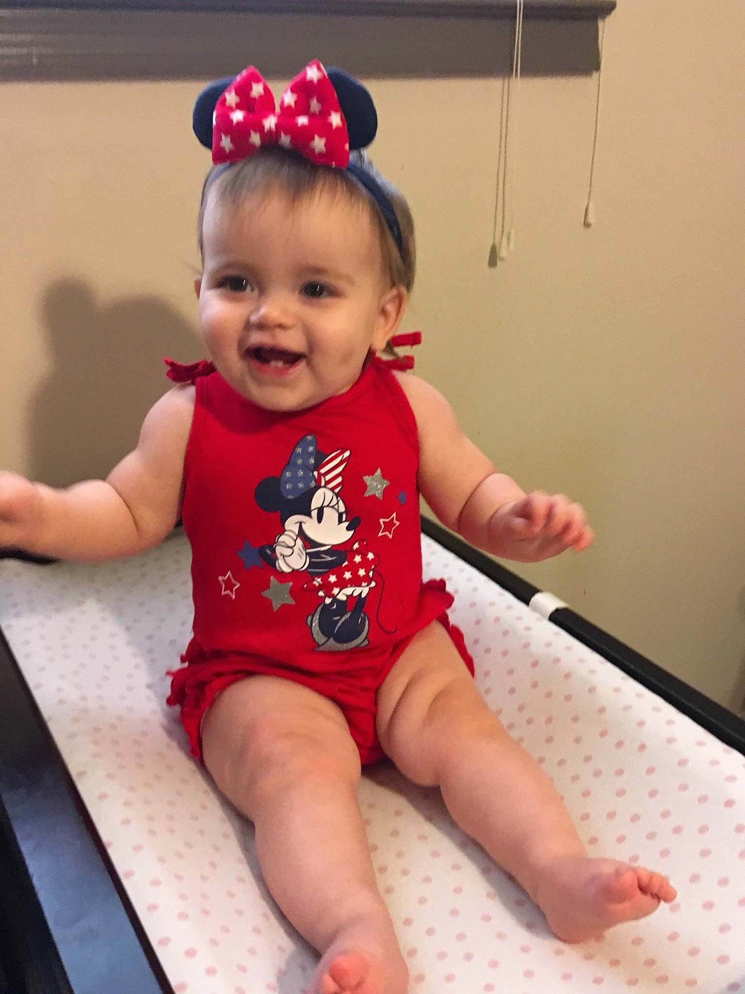 Jayda joined the competition — help win amazing prizes! baby, baby_toddler_clothing, child, daughter, design, dress, face, hair_accessory, head, headband, headgear, pattern, person, play, product, red, skin, smile, toddler