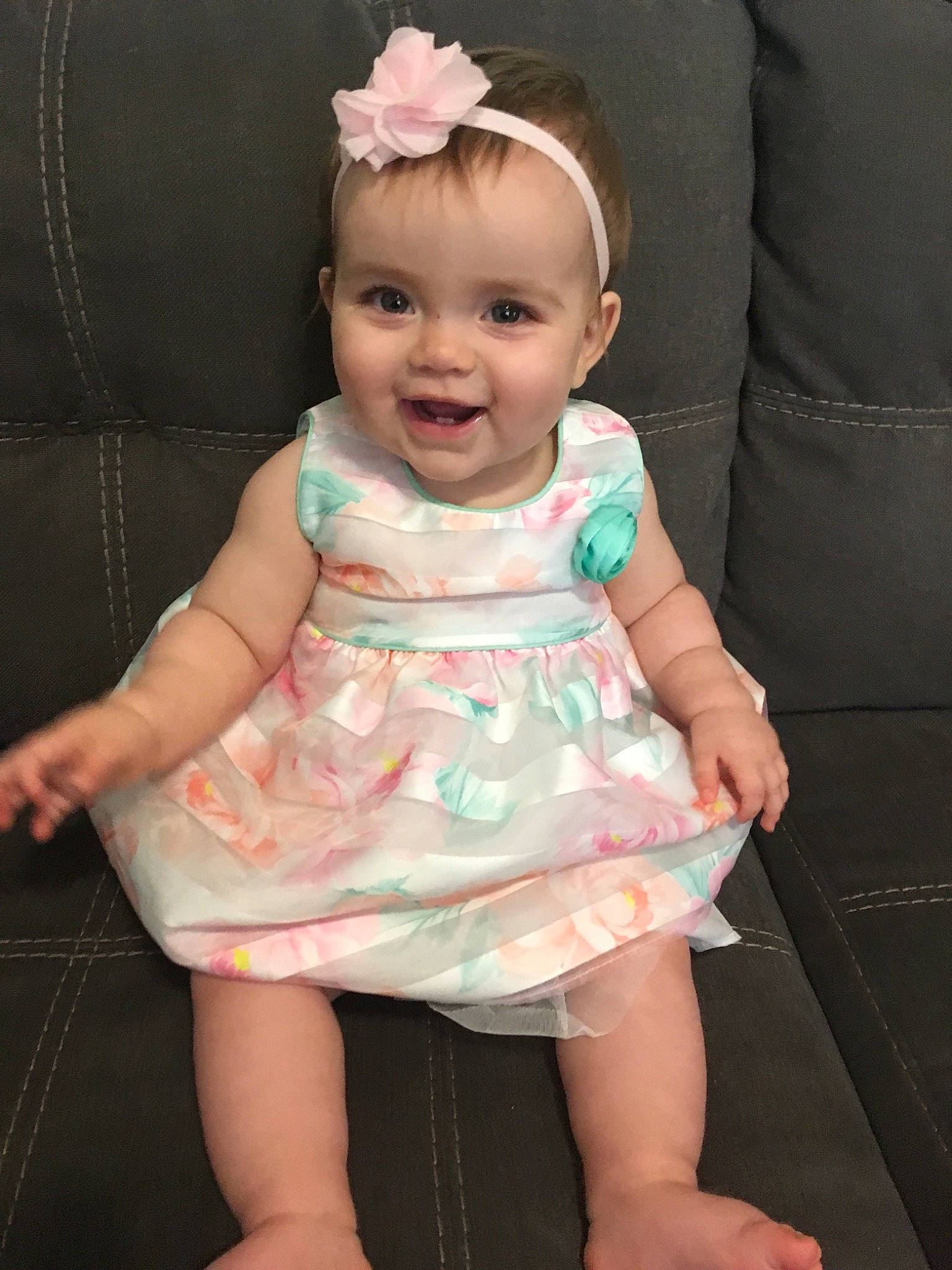 Jayda joined the competition — help win amazing prizes! baby, baby_toddler_clothing, child, dress, hair_accessory, joy, person, pink, skin, smile, toddler