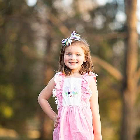 Addilyn is registered to the contest to win money with this photo: blond, day_dress, eye, face, grass, hair, hand, happy, head, human_body, joy, magenta, mammal, people_in_nature, person, sleeve, smile, sunglasses, toddler, vertebrate