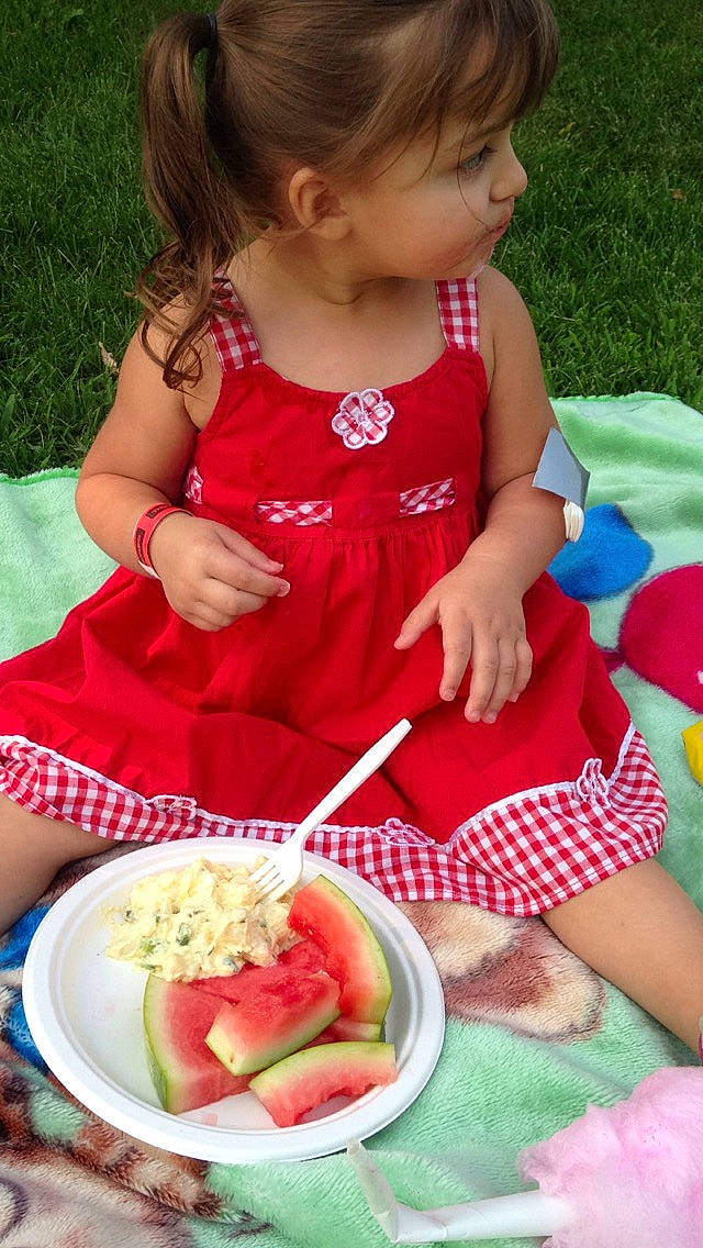 Hananiah is registered to the contest to win money with this photo: baby_toddler_clothing, chair, citrullus, cuisine, dish, food, food_craving, fruit, green, ingredient, melon, natural_foods, person, plant, plate, recipe, sharing, staple_food, summer, tableware