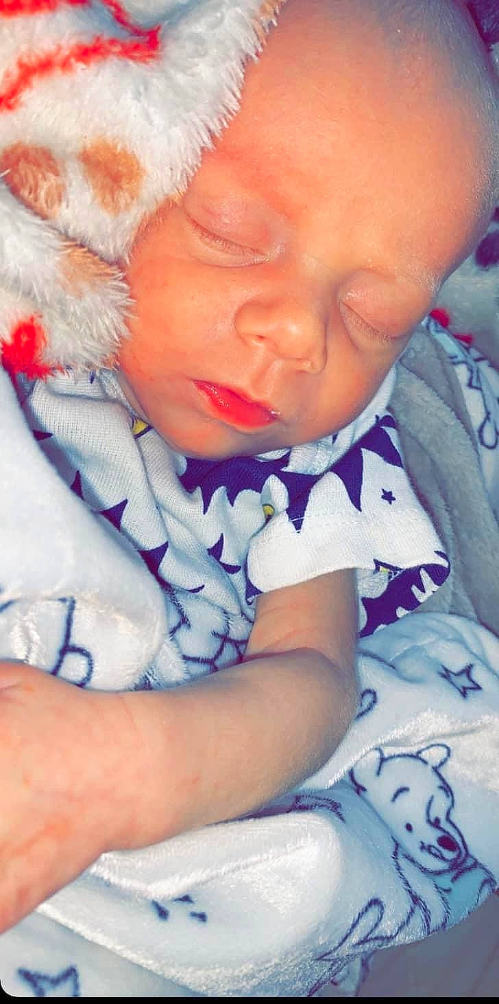 Dawson joined the competition — help win amazing prizes! baby, baby_sleeping, cheek, child, close_up, comfort, electric_blue, eyelash, finger, hand, happy, linens, lip, mouth, nail, nose, person, purple, skin, thumb