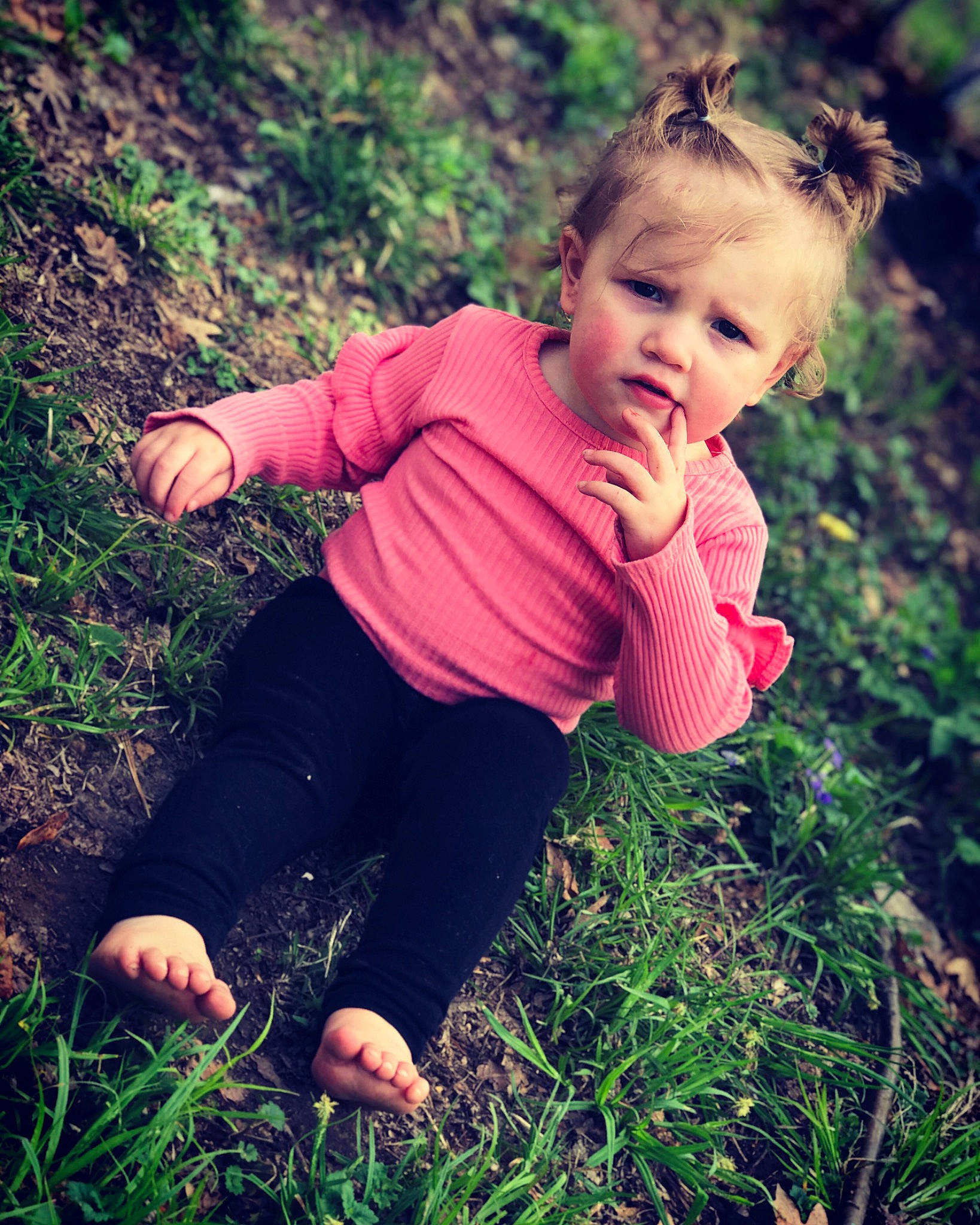 Myah joined the competition — help win amazing prizes! apple, botany, child, finger, grass, grass_family, green, hand, happy, leaf, people, people_in_nature, person, photography, plant, play, smile, spring, toddler, tree