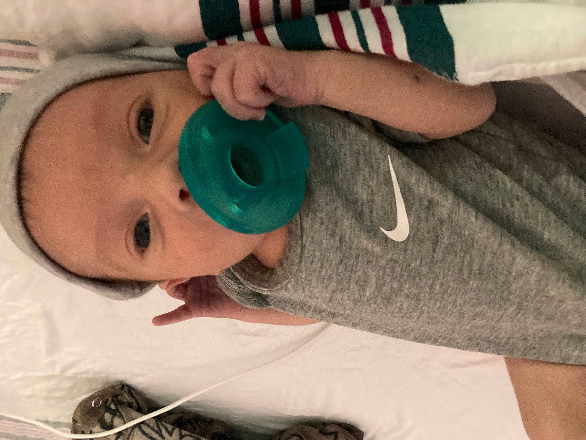 John joined the competition — help win amazing prizes! baby, cheek, chest, child, eyebrow, eyelash, finger, gesture, hand, happy, hat, head, lip, mouth, nail, nose, person, personal_protective_equipment, skin, toddler