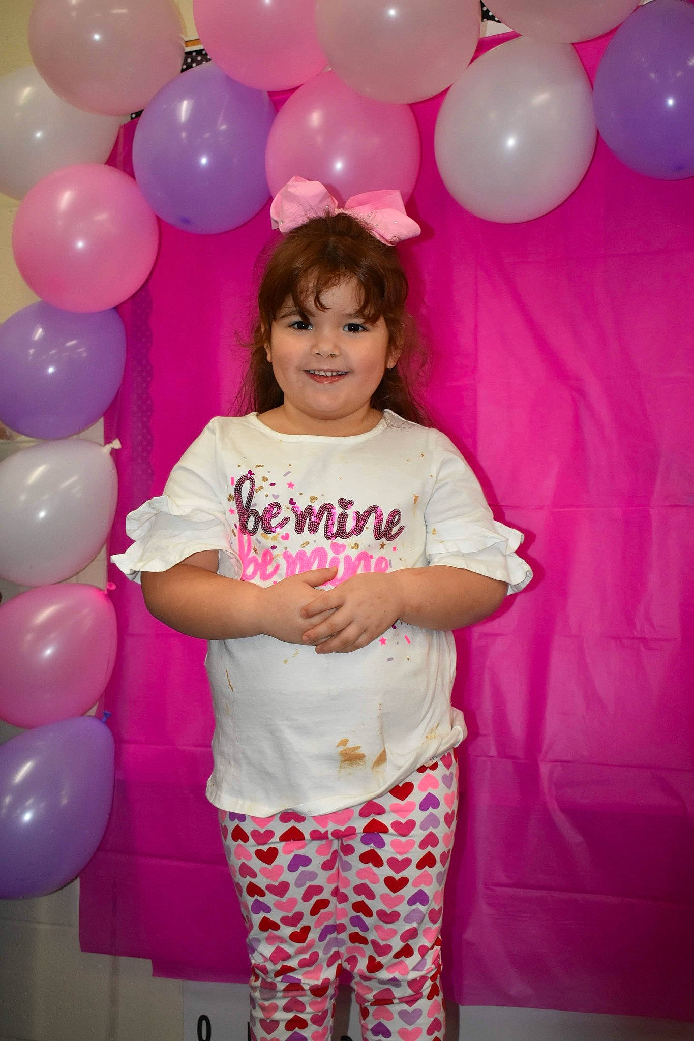Kimberlee joined the competition — help win amazing prizes! active_pants, balloon, birthday, birthday_party, child, clothing, event, facial_expression, fashion, fun, happy, joy, magenta, organ, party, party_supply, person, pink, sleeve, smile