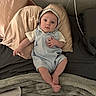 Beckett joined the competition — help win amazing prizes! baby, bed, blanket, bonnet, child, clothing, cushion, expression, fabric, face, foot, hand, indoor, infant, person, pillow, portrait, resting, romper, skin