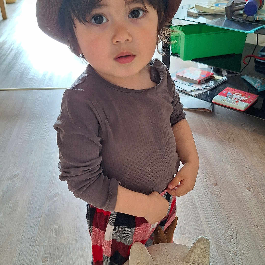 George joined the competition — help win amazing prizes! baby, book, cap, clothing, computerhardware, couch, electronics, face, furniture, hardware, hat, head, monitor, person, photography, portrait, publication, screen, sunhat, wood