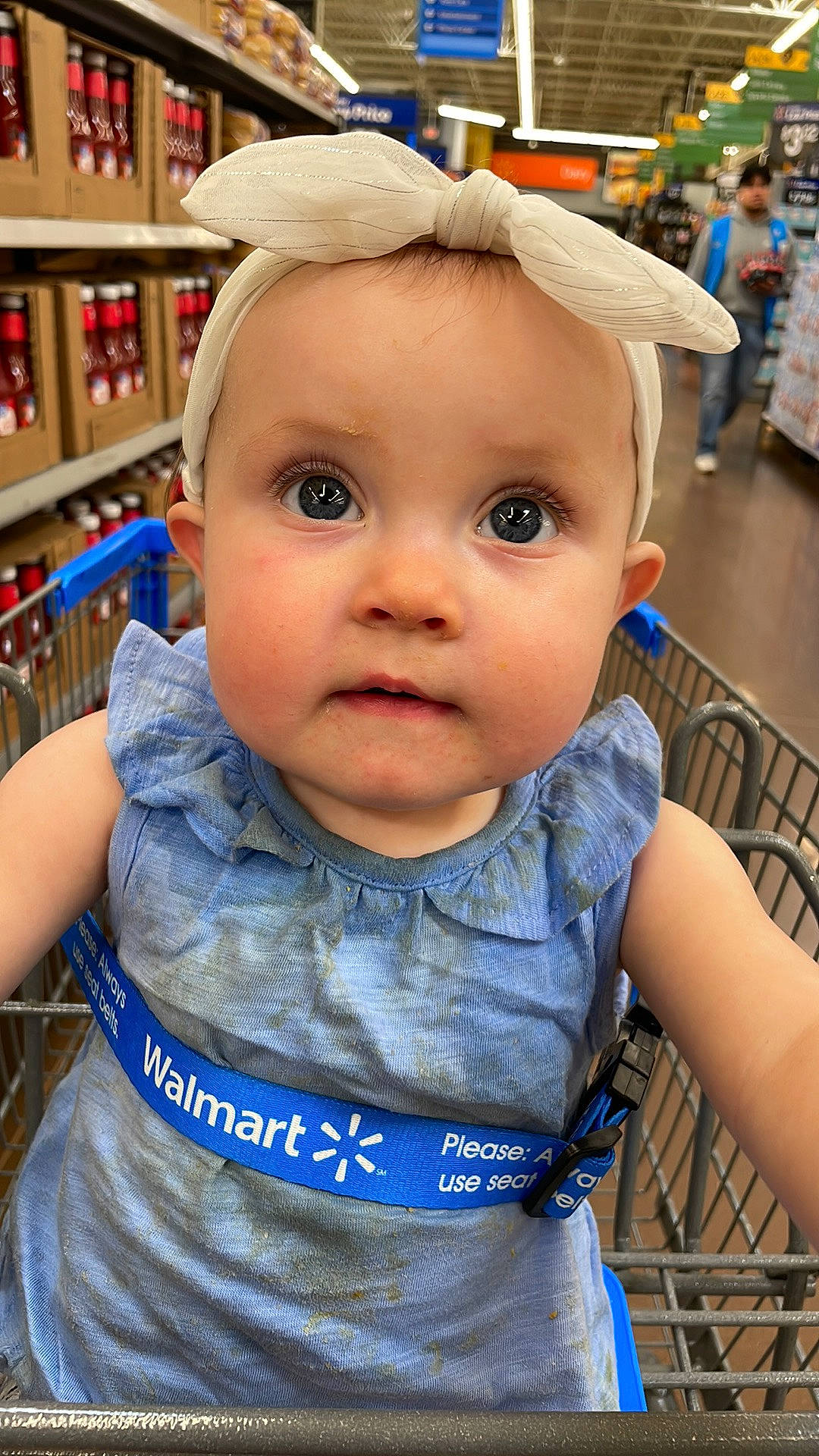 Kingsley joined the competition — help win amazing prizes! baby, baby_toddler_clothing, blue, cheek, child, chin, cool, customer, ear, electric_blue, fun, happy, iris, nose, person, service, shelf, skin, standing, t_shirt