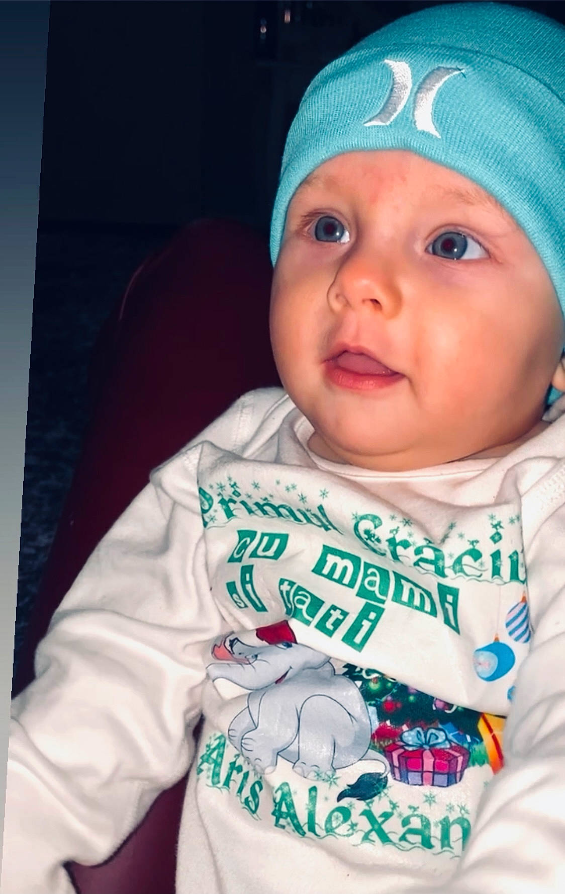 Aris is registered to the contest to win money with this photo: baby, baby_toddler_clothing, blue, cap, cheek, chin, cool, eyebrow, forehead, happy, head, headwear, human_body, lip, mouth, nose, outerwear, person, skin, sleeve