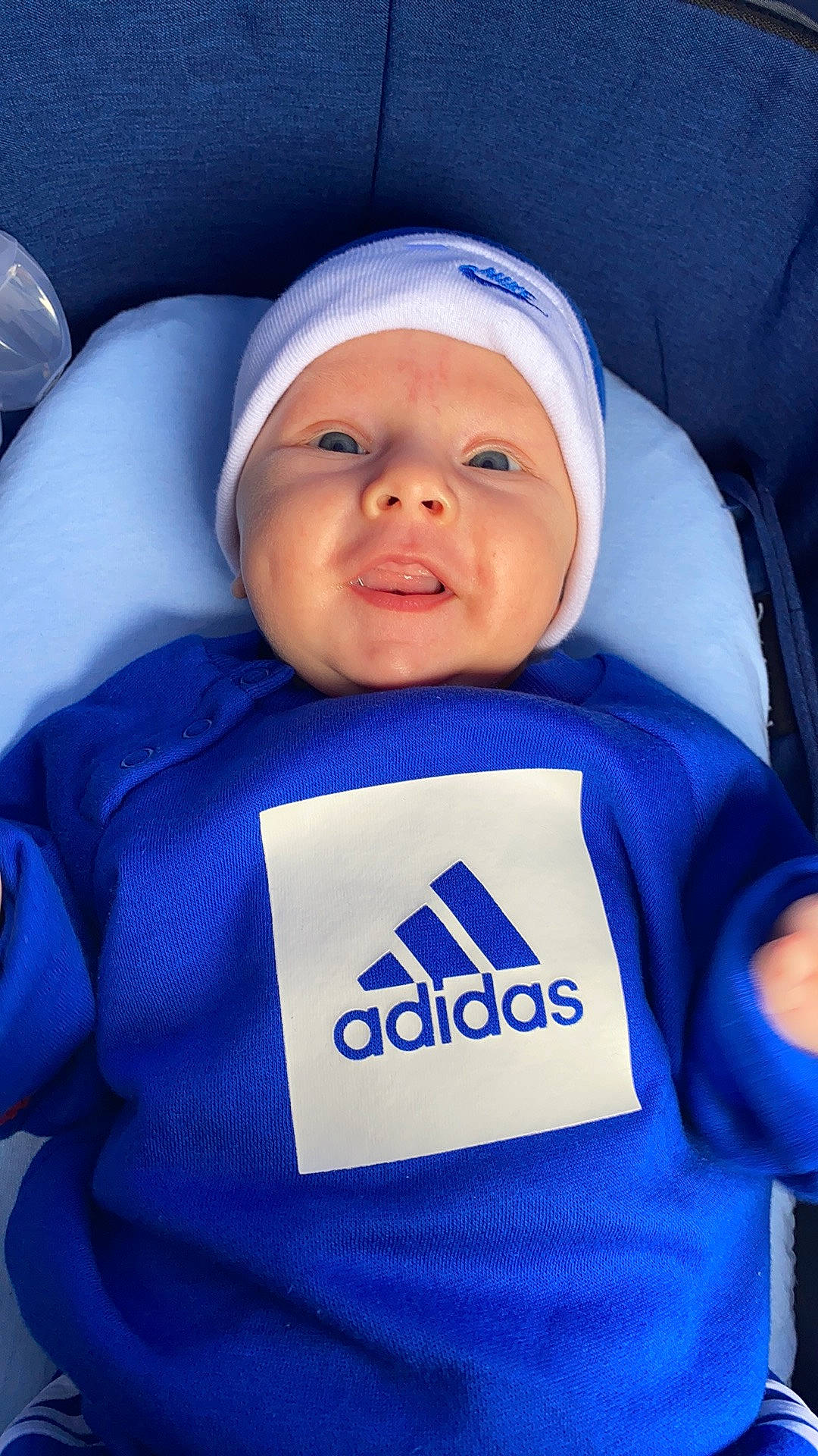 Aris joined the competition — help win amazing prizes! baby, blue, child, headwear, person, toddler