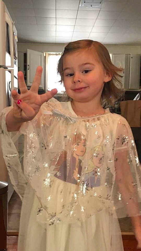 Barbara joined the competition — help win amazing prizes! child, dress, fashion, fashion_design, gesture, gown, hair, hairstyle, long_hair, outerwear, peach, person, shoulder, sleeve, textile