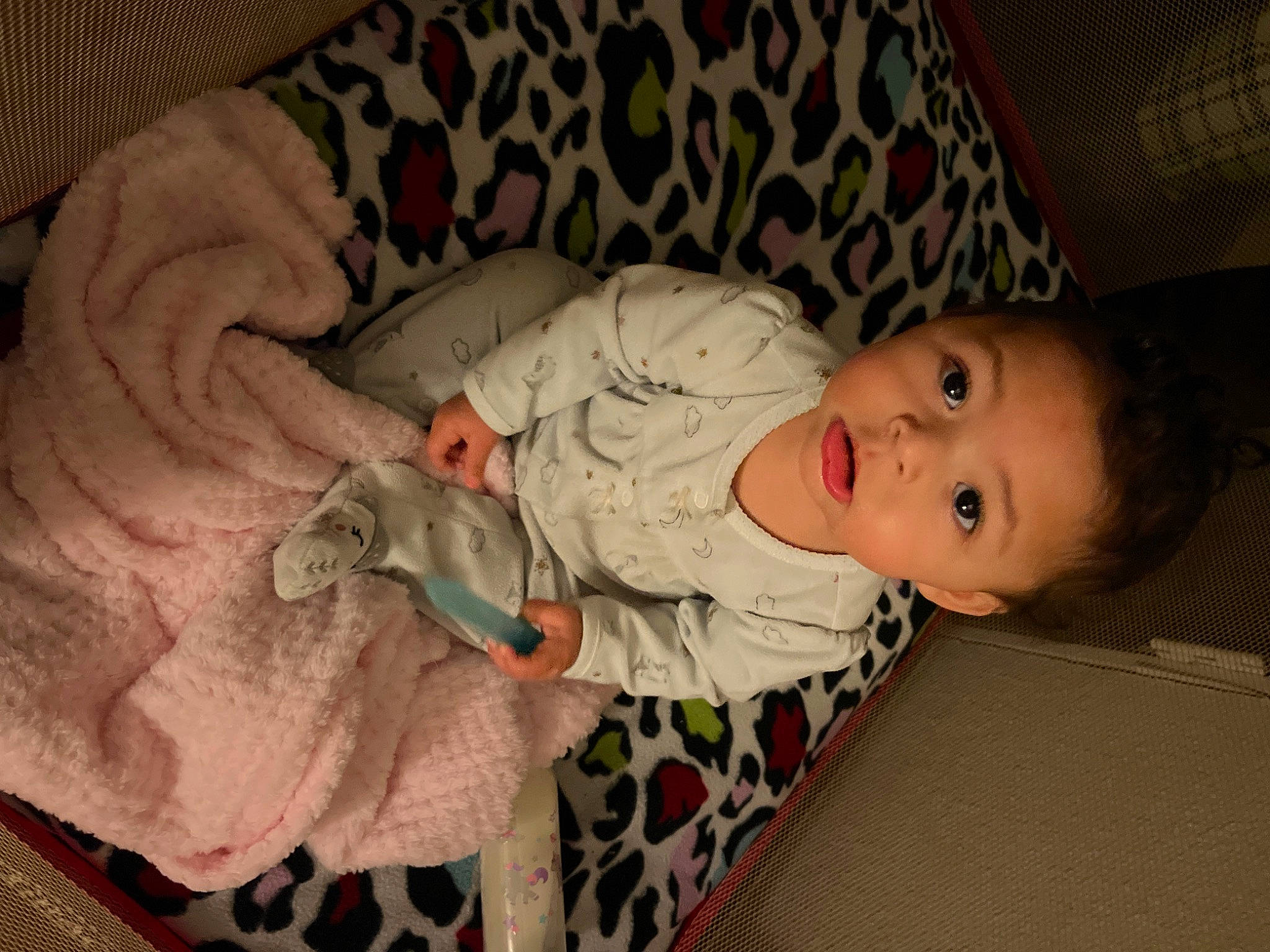 Brinlee joined the competition — help win amazing prizes! baby, baby_products, baby_safety, baby_toddler_clothing, cheek, child, comfort, eye, face, flooring, head, iris, linens, pattern, person, room, sitting, skin, sleeve, toddler