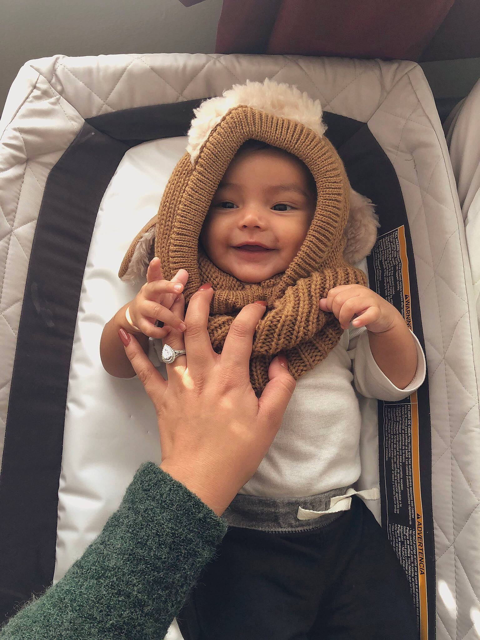 Apollo joined the competition — help win amazing prizes! beanie, cap, child, eye, fun, girl, headgear, joy, knit_cap, knitting, person, product, smile, textile, wool