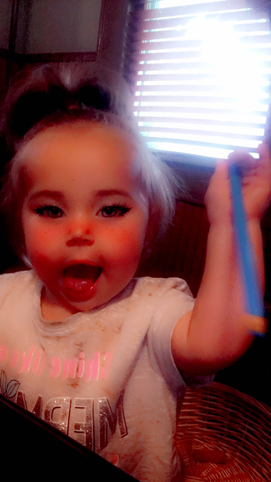 Heaven is registered to the contest to win money with this photo: cheek, child, dress, eyebrow, eyelash, face, finger, flash_photography, happy, head, human_body, iris, jaw, lip, mouth, nose, person, pink, skin, smile