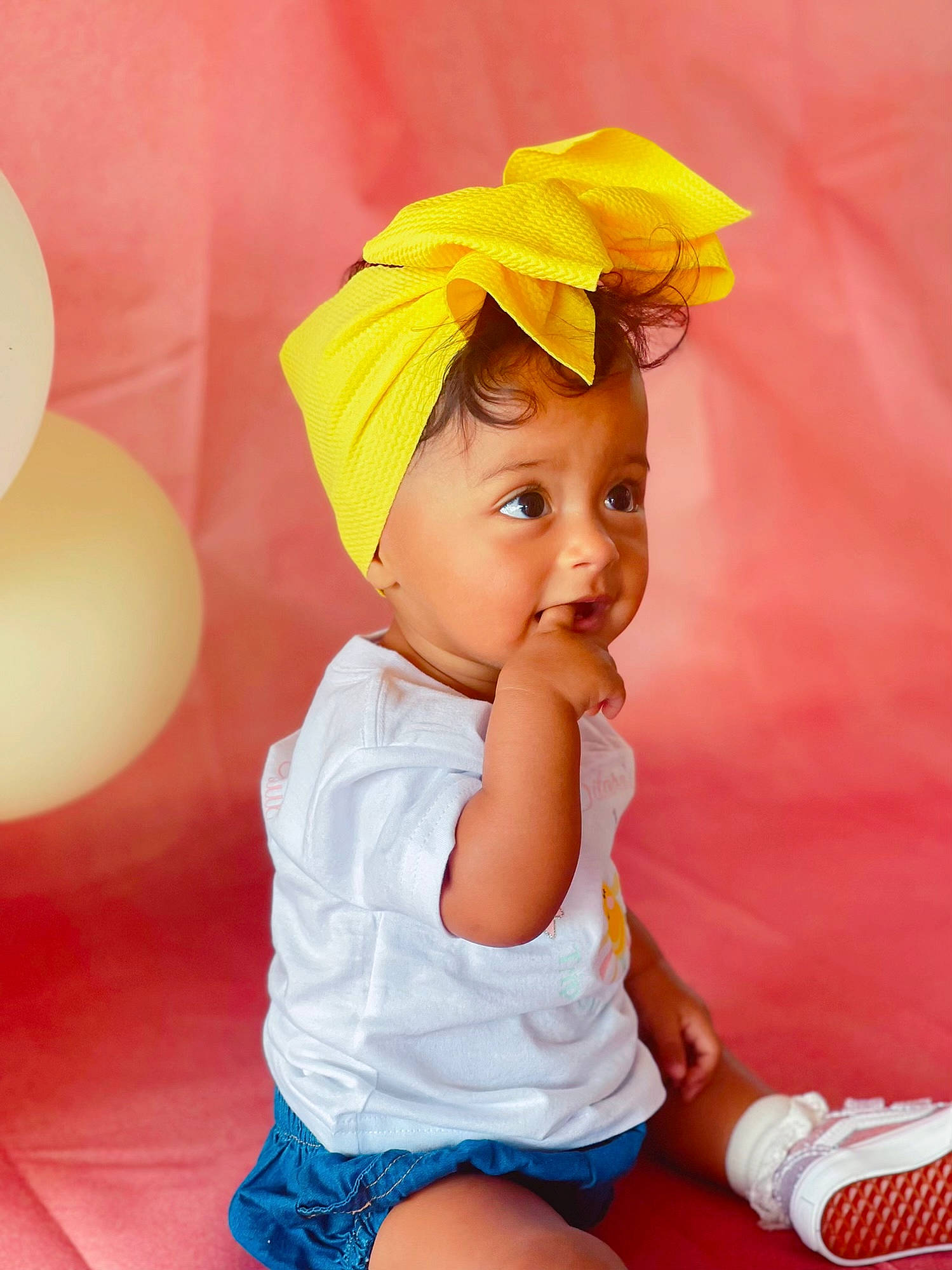 Sitara joined the competition — help win amazing prizes! baby, baby_toddler_clothing, beauty, child, clothing, eye, face, fun, happy, headwear, human_body, magenta, orange, peach, people_in_nature, person, petal, pink, skin, sleeve
