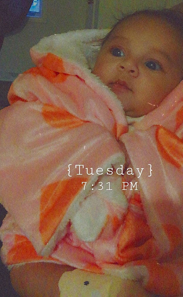 Denver joined the competition — help win amazing prizes! baby, baby_toddler_clothing, cheek, chest, child, comfort_food, eye, flesh, jaw, lip, nail, neck, orange, pattern, peach, person, petal, pink, plastic, thumb