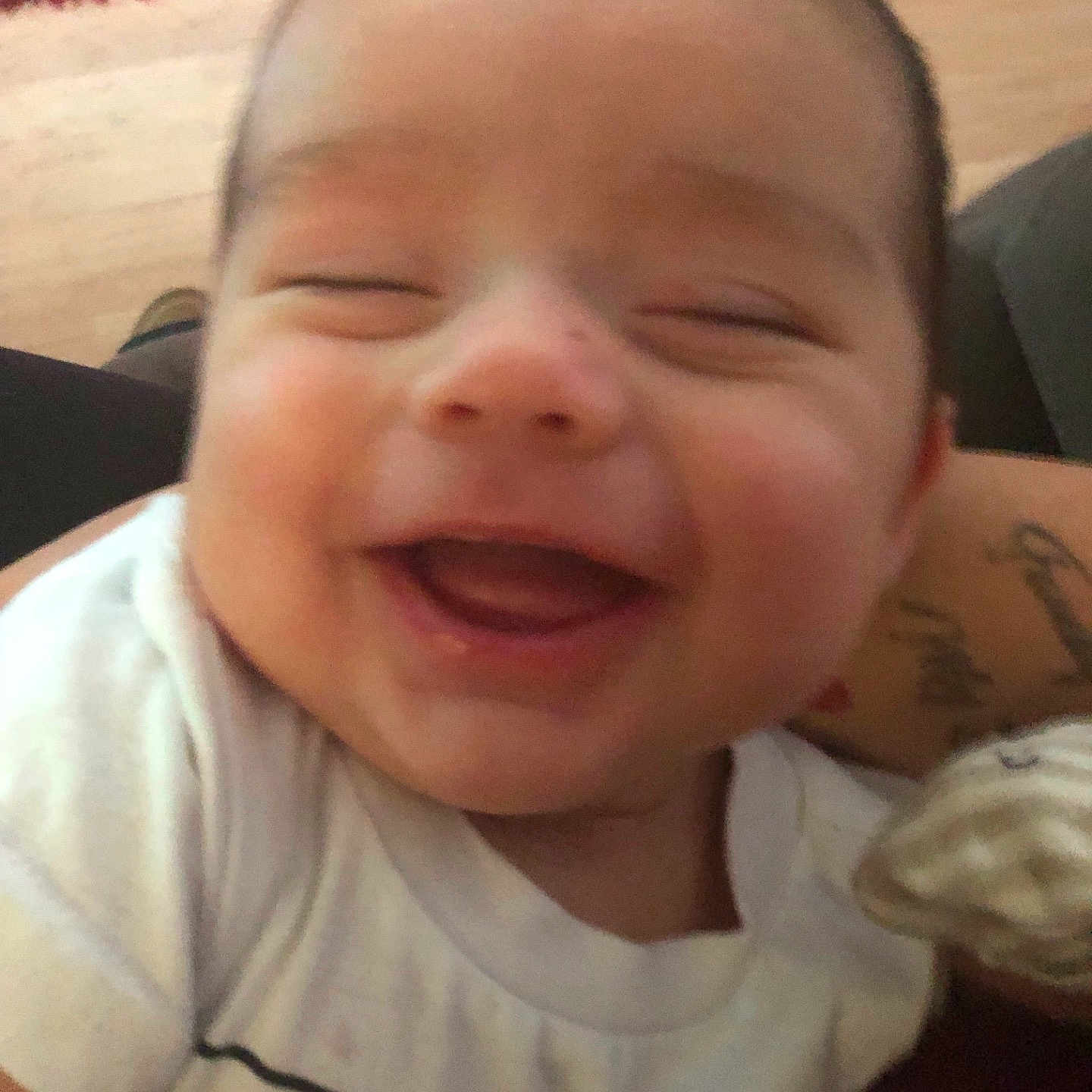 Geno is registered to the contest to win money with this photo: cheek, child, chin, ear, facial_expression, finger, girl, hand, head, human_hair_color, infant, laughter, lip, mouth, nose, product, skin, sleep, smile, toddler