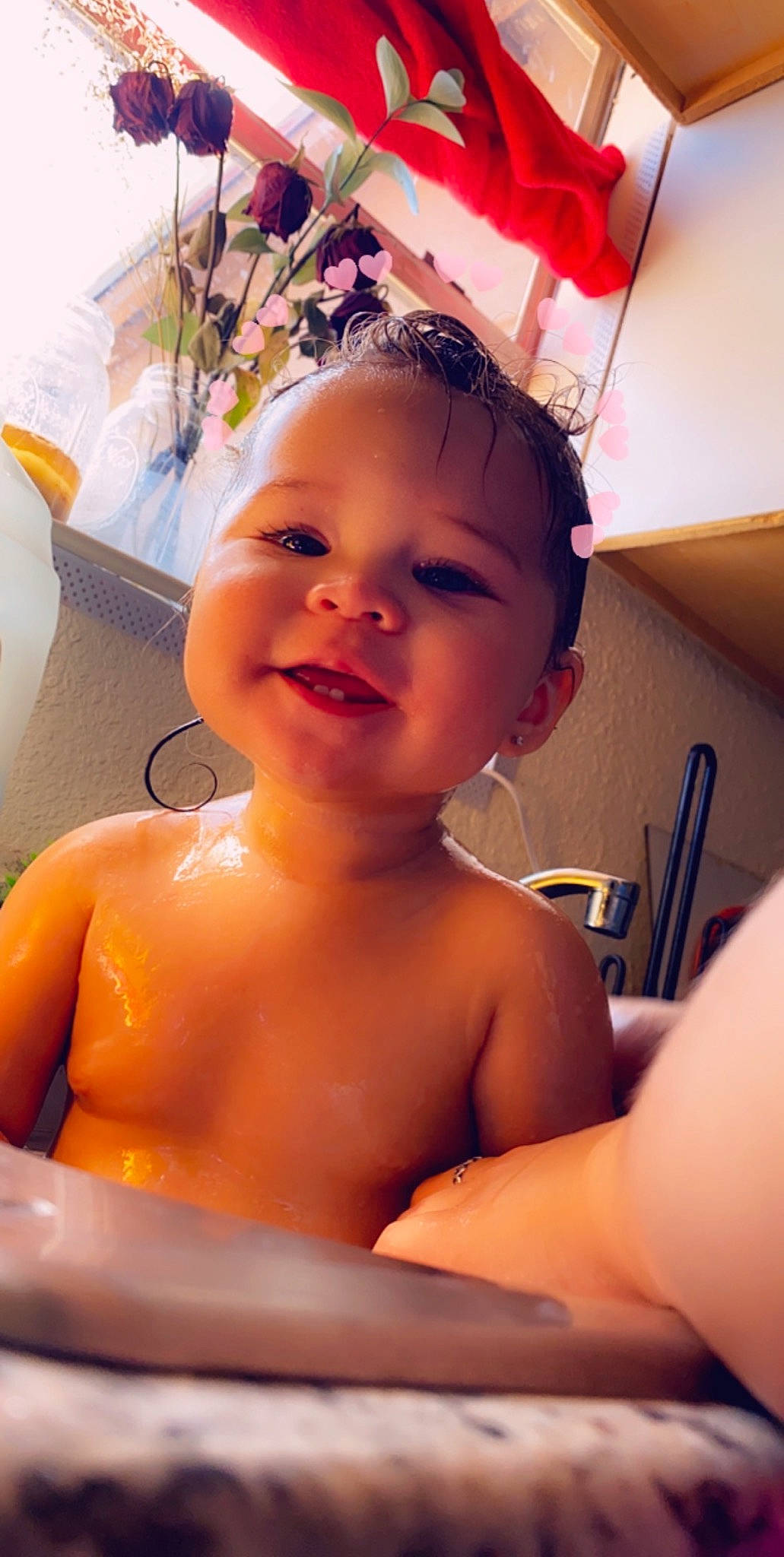 Marianna is registered to the contest to win money with this photo: baby, bathing, cheek, child, mouth, person, skin, smile, toddler