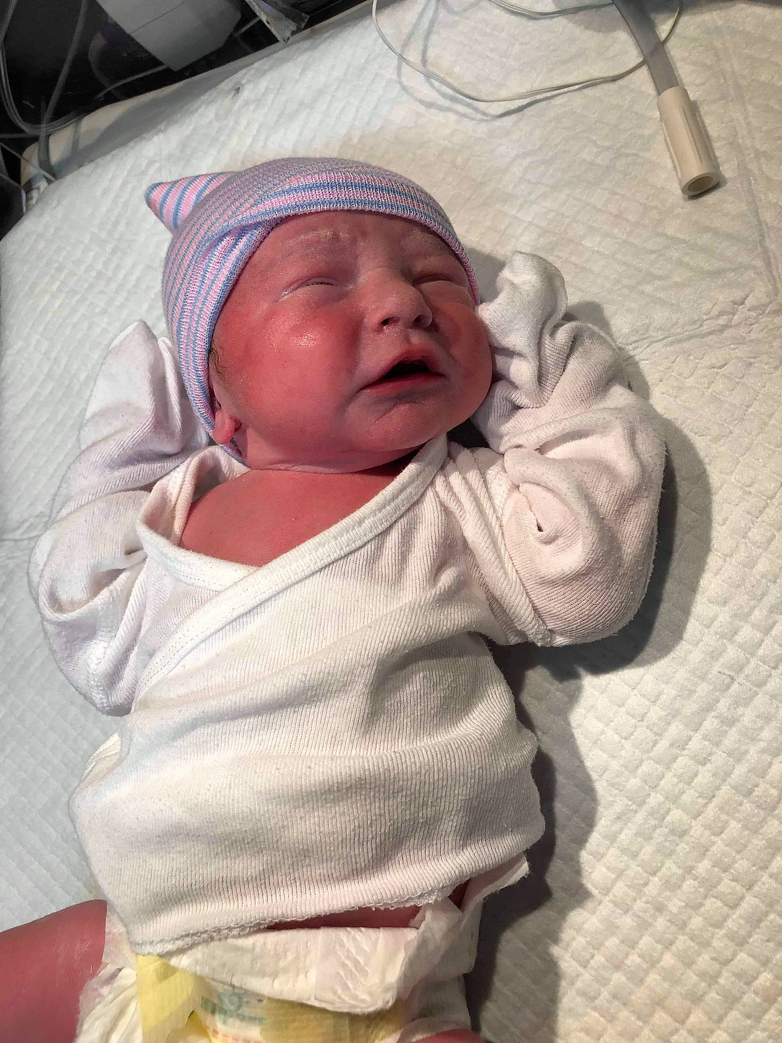 Asher is registered to the contest to win money with this photo: baby, baby_products, baby_toddler_clothing, bonnet, cheek, child, comfort, headwear, person, toddler