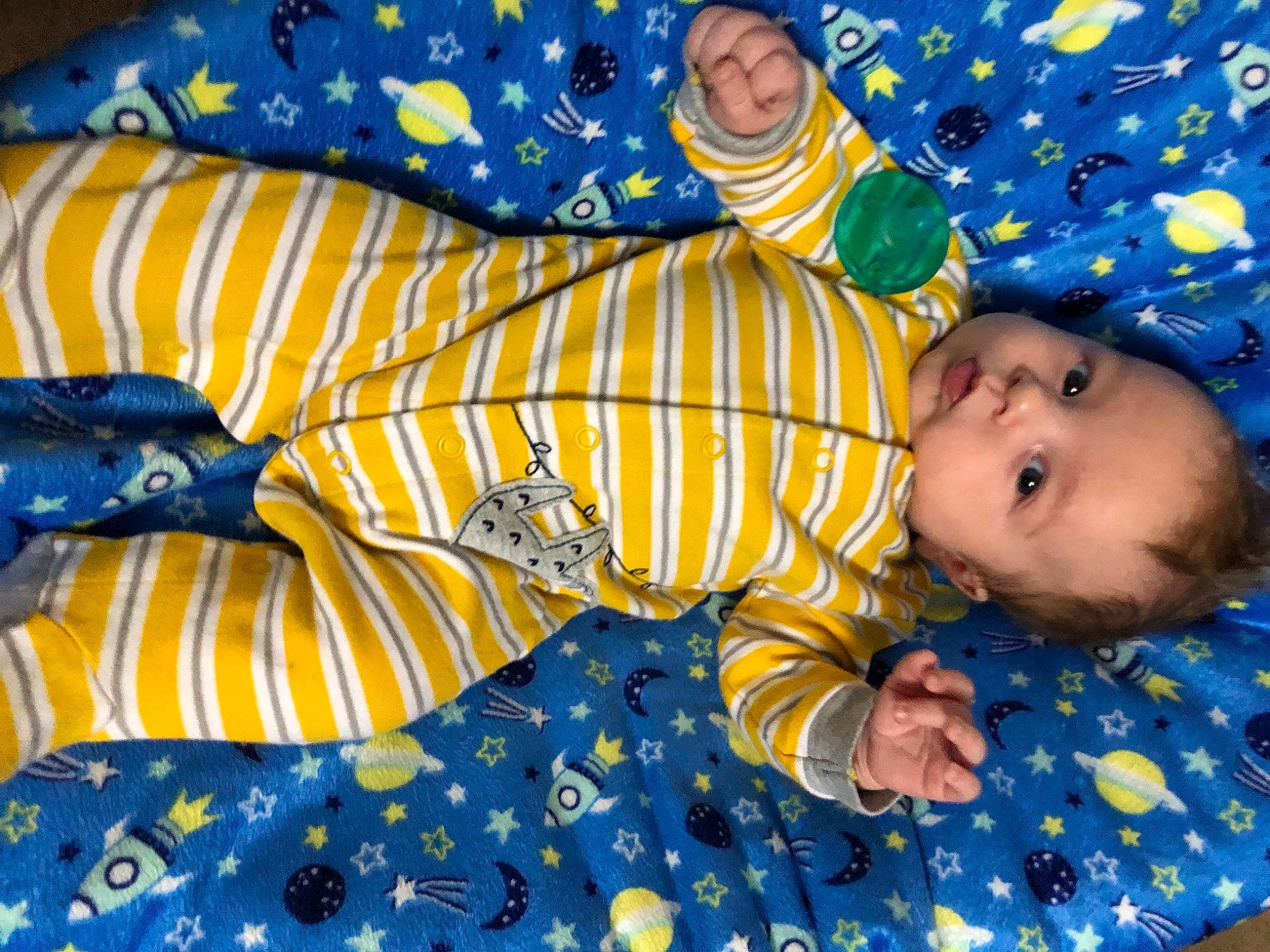Asher is registered to the contest to win money with this photo: baby, baby_products, baby_toddler_clothing, baby_toys, blue, cheek, child, electric_blue, fish, nose, person, product, skin, textile, toddler