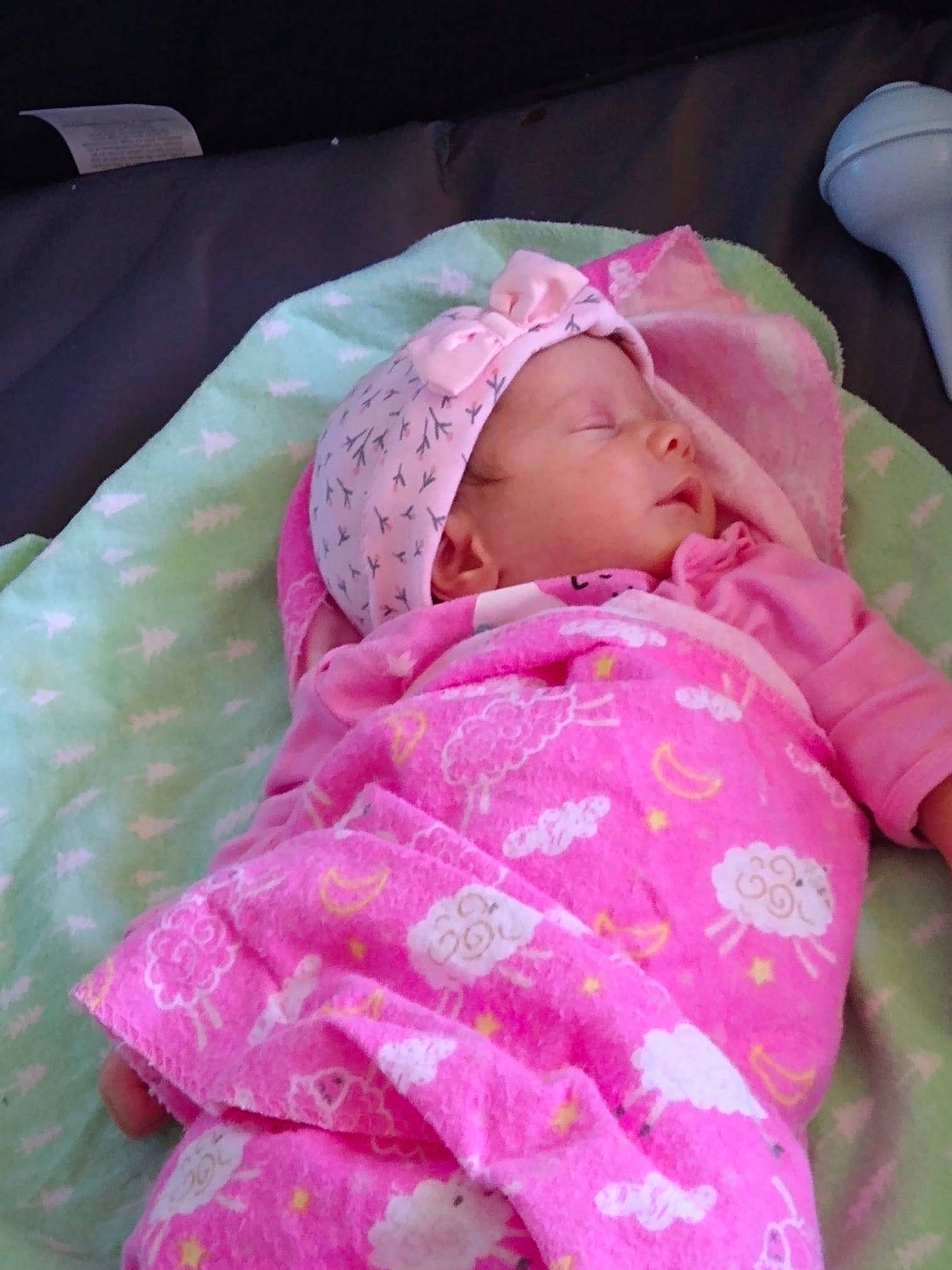 Alaina joined the competition — help win amazing prizes! baby, baby_products, bedtime, child, headwear, linens, nap_mat, person, pink, product, skin, sleep, textile, toddler