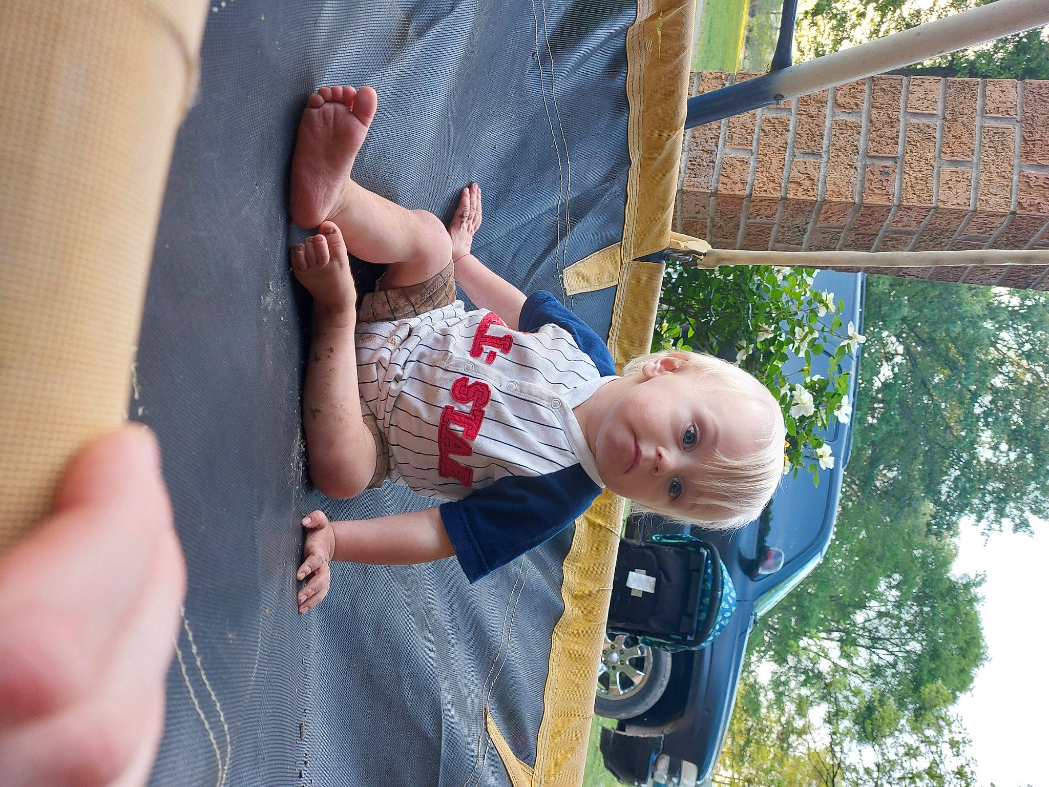 Nicklaus joined the competition — help win amazing prizes! baby, ball, child, elbow, event, fun, gesture, grass, happy, leisure, outdoor_play_equipment, person, play, recreation, shorts, sky, summer, t_shirt, toddler, tree