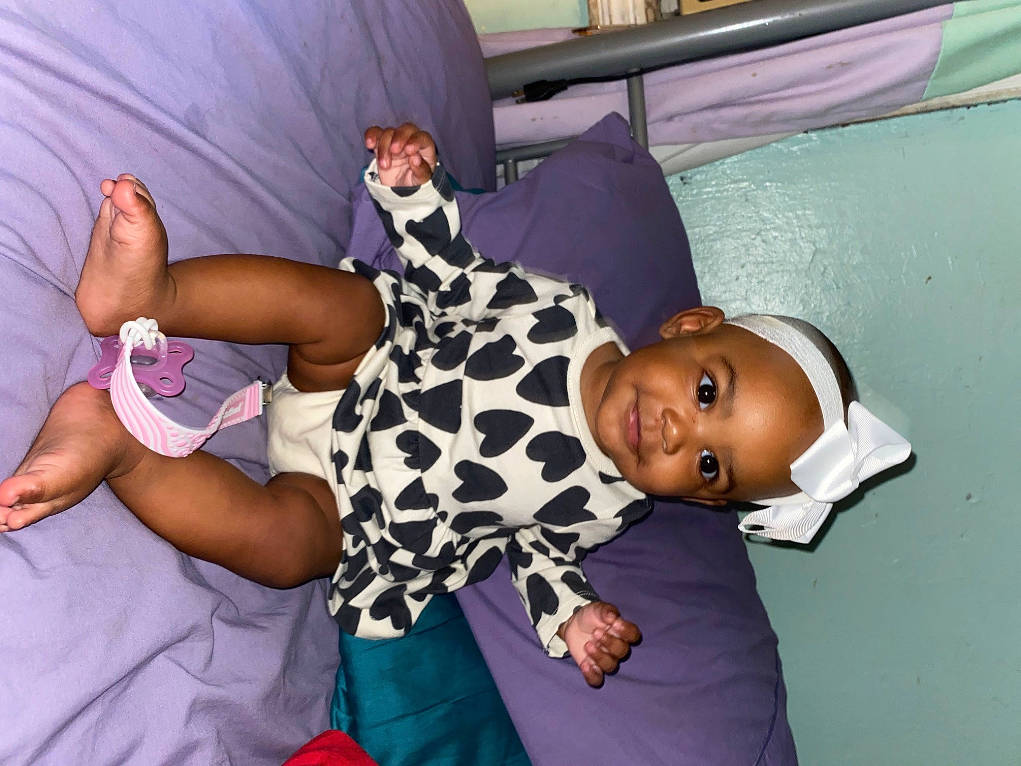 Shamari joined the competition — help win amazing prizes! child, comfort, event, fun, happy, hat, hospital, human_body, joint, joy, leisure, linens, mammal, patient, person, pink, purple, room, skin, smile