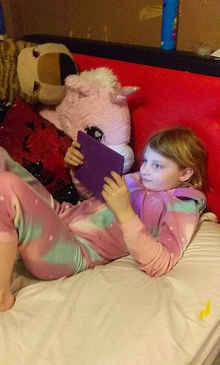 Emilie is registered to the contest to win money with this photo: baby, bedtime, child, fun, leg, person, pink, play, stuffed_toy, teddy_bear, toddler, toy