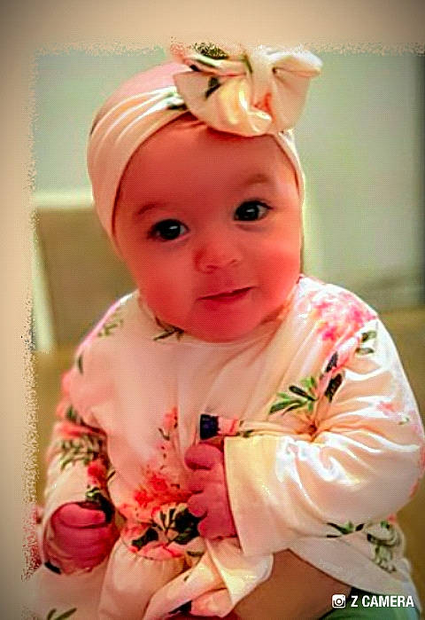 Paisley joined the competition — help win amazing prizes! baby, baby_toddler_clothing, cheek, child, chin, dress, face, happy, head, headband, headpiece, headwear, iris, jewellery, lip, peach, person, petal, pink, sleeve