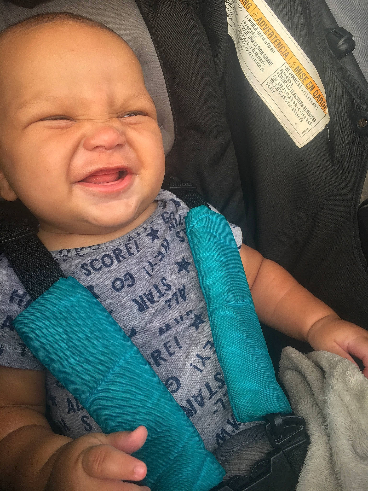 Kaiden joined the competition — help win amazing prizes! baby, baby_carriage, baby_in_car_seat, baby_products, car_seat, cheek, child, comfort, finger, hand, nap, person, product, sleep, smile, toddler, turquoise, wool