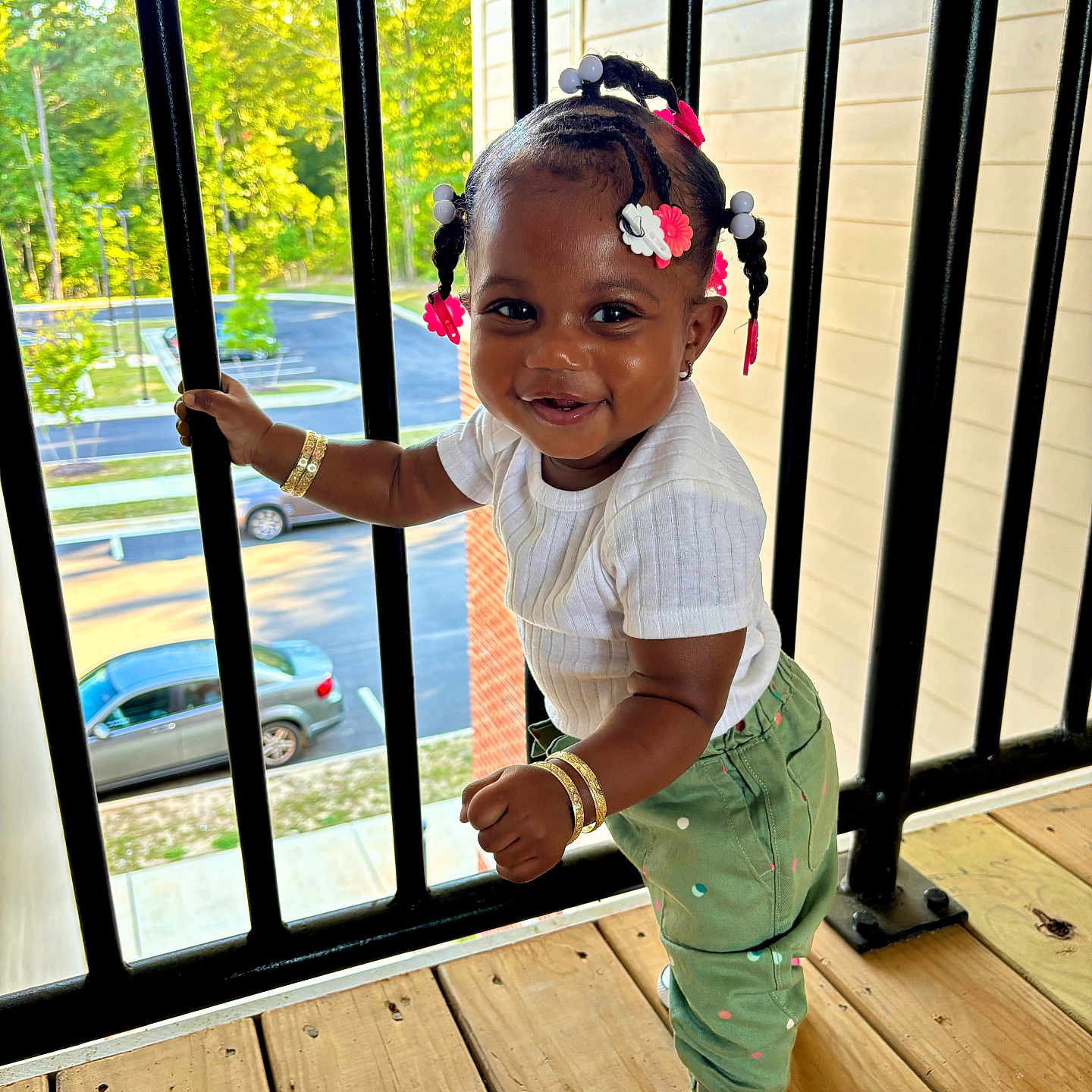 Xylahni joined the competition — help win amazing prizes! car, child, clothing, door, face, female, footwear, girl, handrail, hardwood, head, pants, person, photography, portrait, railing, shoe, transportation, vehicle, wood