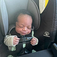 Josiah joined the competition — help win amazing prizes! baby, car, car_seat, child, clothing, cute, face, hands, head, indoors, infant, newborn, peaceful, portrait, resting, safety, seat_belt, sleeping, transportation, young_child