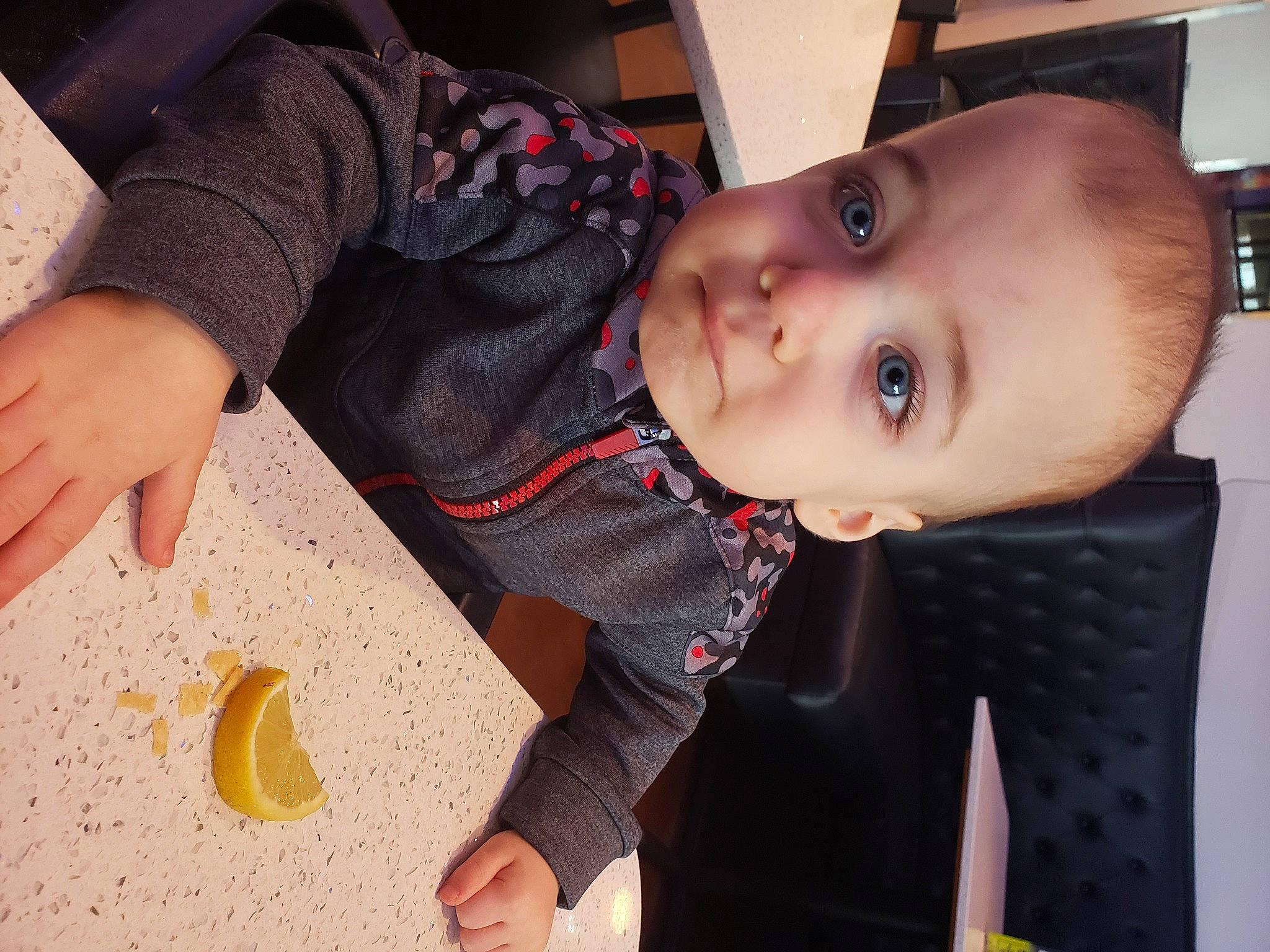 Colt joined the competition — help win amazing prizes! baby, baby_toddler_clothing, chair, cheek, child, comfort_food, cuisine, dish, eyelash, finger, food, fun, hand, ingredient, nose, pattern, person, picture_frame, shelf, toddler