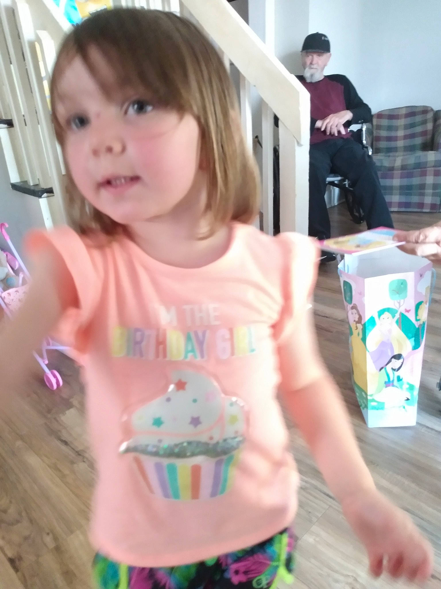 Annabel joined the competition — help win amazing prizes! baby_toddler_clothing, blond, cheek, clothing, cool, fun, happy, headwear, iris, neck, pattern, person, pink, shoulder, skin, sleeve, smile, standing, summer, t_shirt