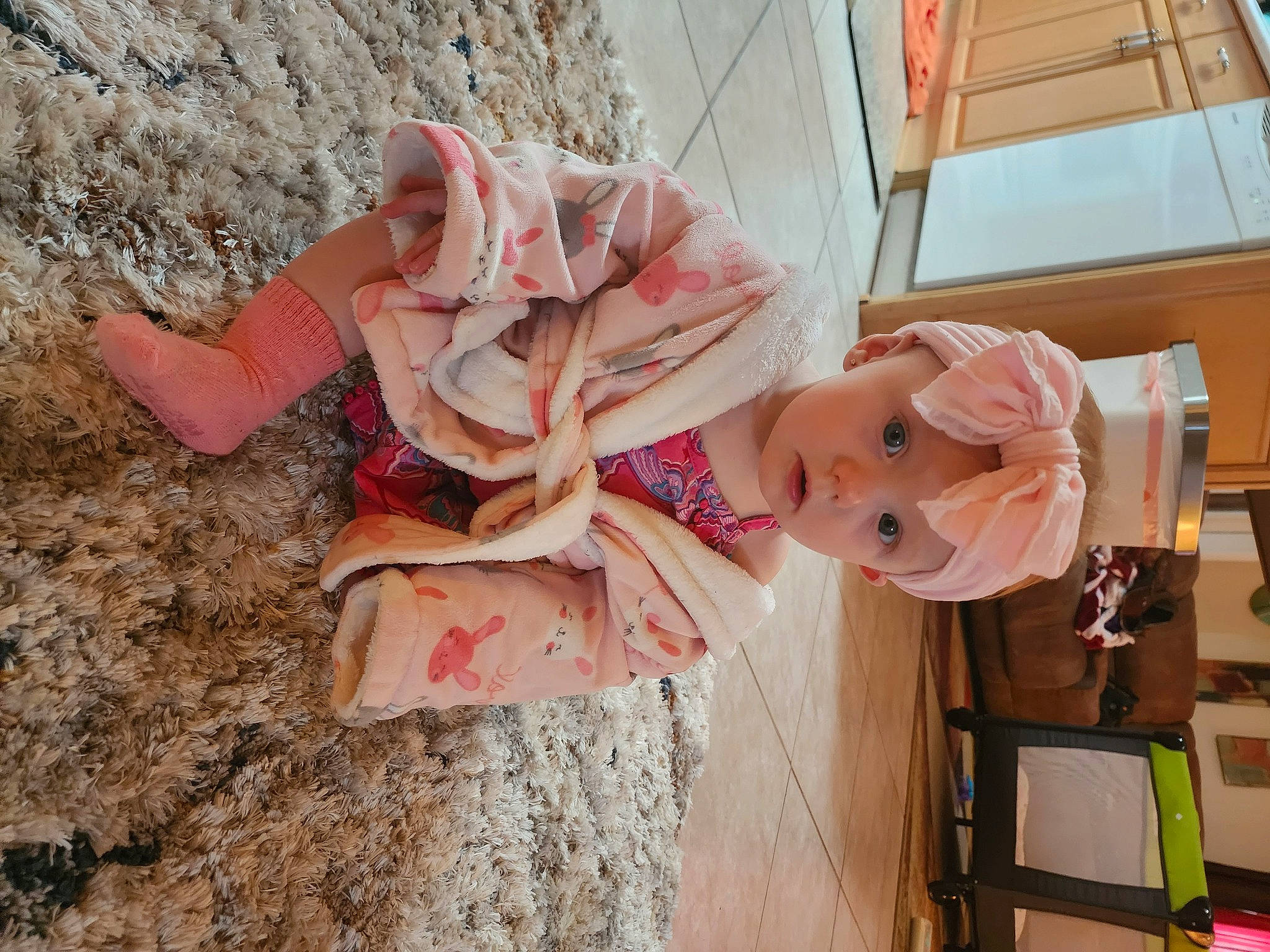 Novaleigh is registered to the contest to win money with this photo: baby, child, costume, dress, flesh, fun, hat, headwear, human_body, human_leg, landscape, peach, person, pink, plant, rock, room, toy, tree, vintage_clothing