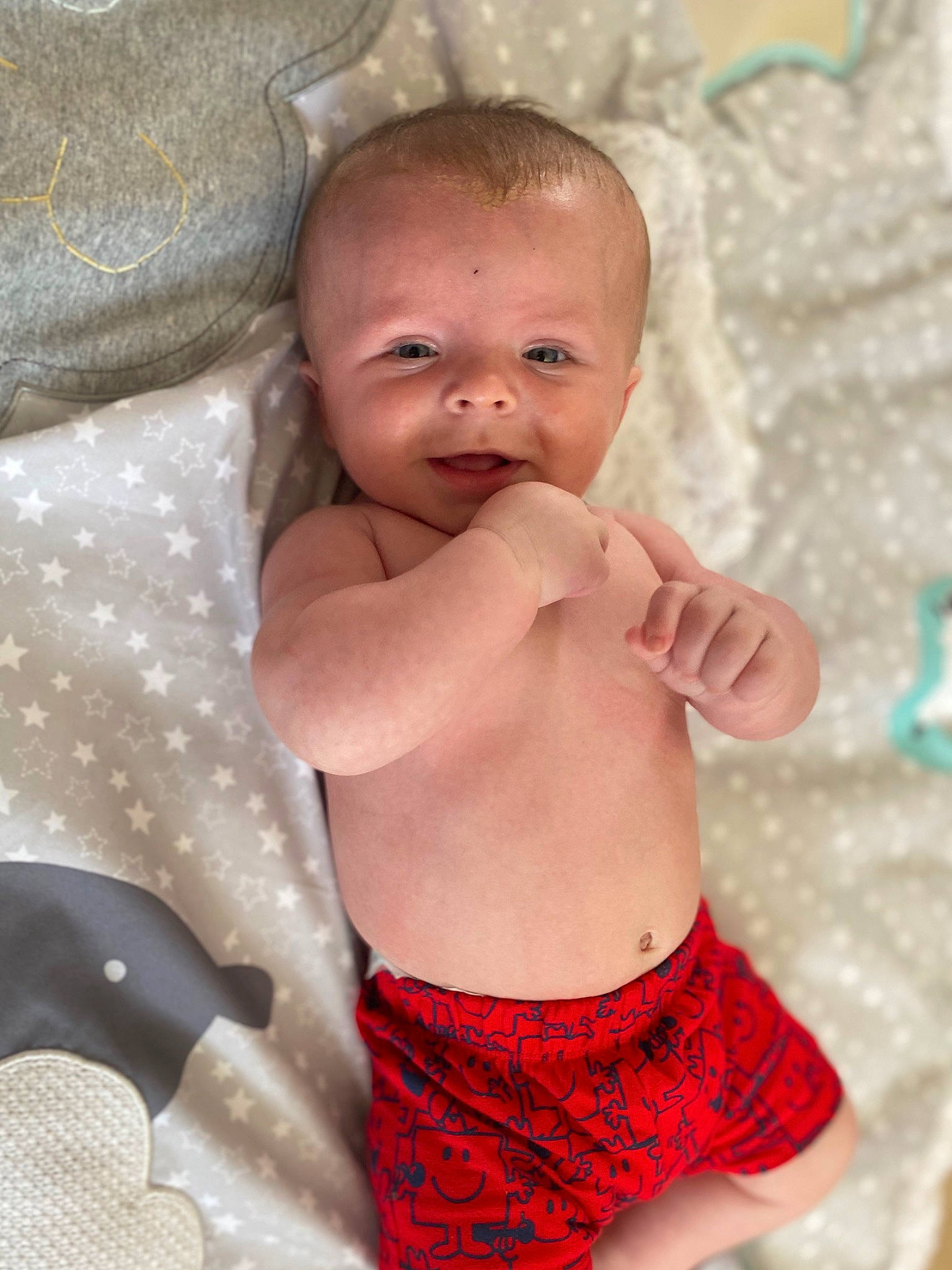Theo joined the competition — help win amazing prizes! abdomen, baby, baby_toddler_clothing, cheek, child, eye, face, finger, head, leg, mouth, muscle, nose, pattern, person, red, skin, smile, toddler, trunk