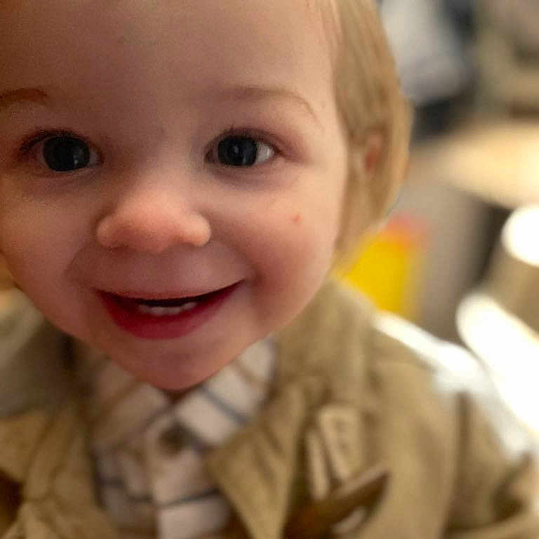 Orion joined the competition — help win amazing prizes! baby, blazer, blonde, bodypart, clothing, coat, costume, face, hair, happy, head, jacket, laughing, mouth, person, photography, portrait, selfie, smile, teeth