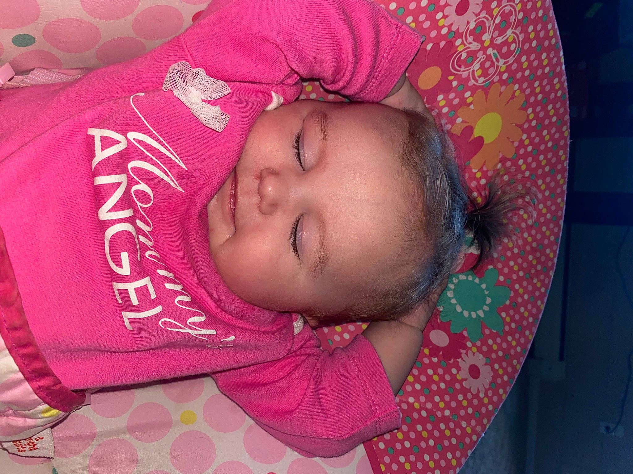 Addisyn joined the competition — help win amazing prizes! baby, baby_products, baby_toddler_clothing, cheek, child, comfort, eye, eyebrow, fun, happy, lip, magenta, mouth, nose, pattern, person, pink, purple, skin, sleeve