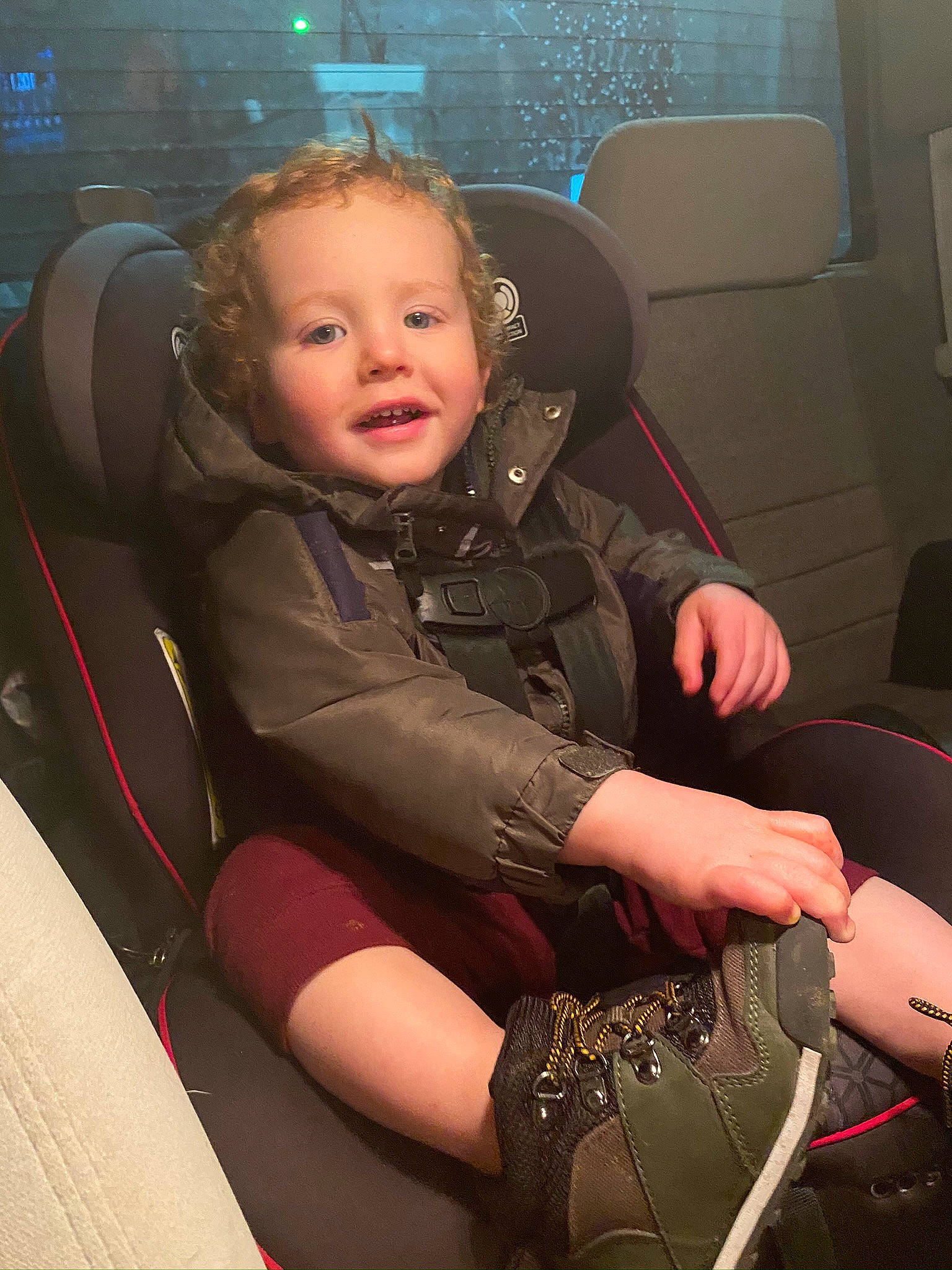Thorin joined the competition — help win amazing prizes! auto_part, automotive_design, automotive_exterior, car, car_seat, car_seat_cover, chair, comfort, cool, finger, head_restraint, human_leg, motor_vehicle, mouth, person, seat_belt, smile, steering_wheel, thigh, toddler