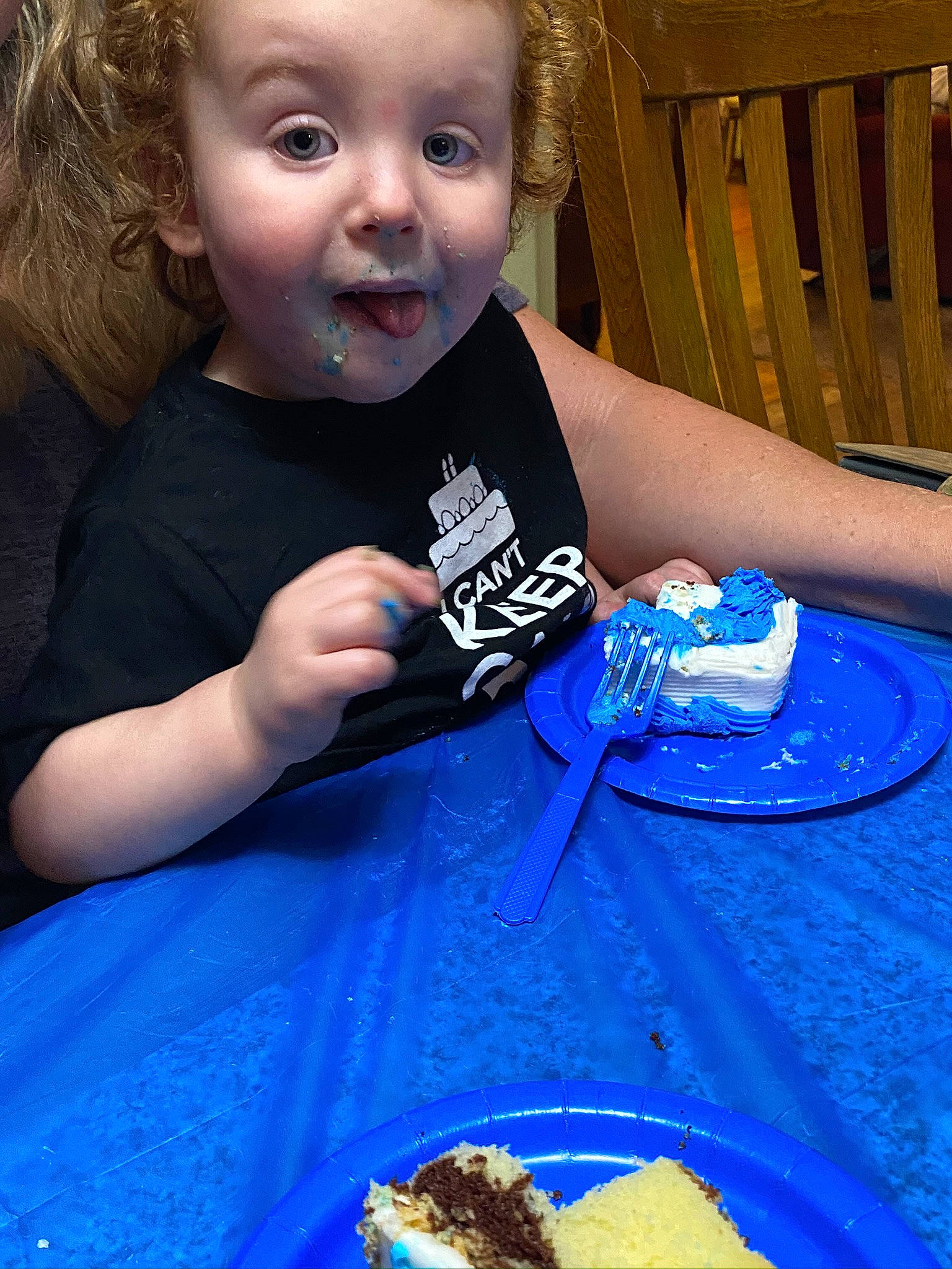 Thorin joined the competition — help win amazing prizes! baby_toddler_clothing, blond, blue, chair, child, cuisine, dish, electric_blue, finger, food, fun, happy, iris, leisure, person, plate, recreation, sitting, surprise, t_shirt