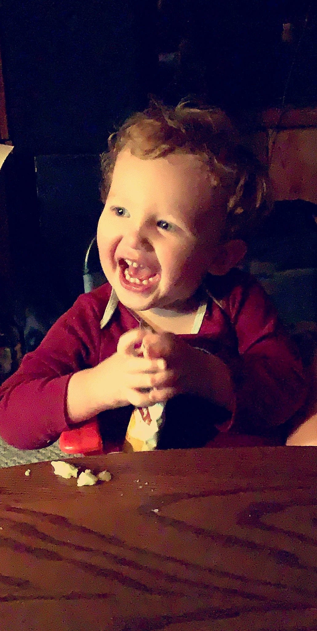 Thorin joined the competition — help win amazing prizes! baby, baby_toddler_clothing, cheek, child, cool, finger, flash_photography, fun, gesture, hairstyle, happy, lip, mouth, nose, person, smile, standing, table, thumb, toddler