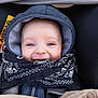 Ernest participe au concours pour gagner de l'argent avec cette photo : baby, child, smiling, hood, scarf, pacifier, blanket, car_seat, cozy, winter_clothing, face, person, infant, cute, happy, warm, closeup, portrait, bundle, clothing